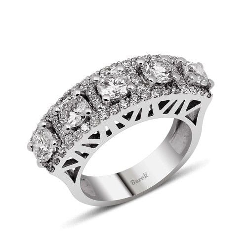 Classy 5 Taş Alyans 2.21ct 18 Ayar YZ09439
