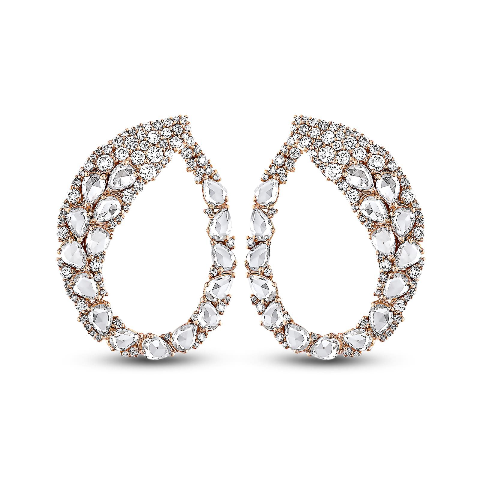 Beyaz Safir Pırlanta Küpe 7.90 Ct. 18K
