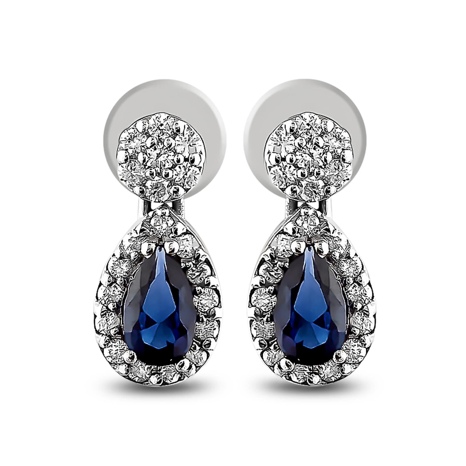 Safir Pırlanta Küpe 0.69 Ct. 14K