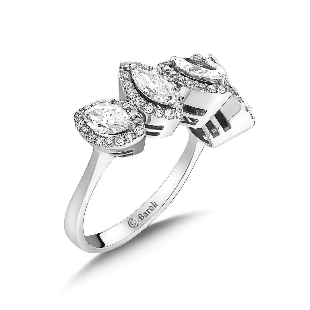 Pırlanta Beştaş Yüzük 1.45 Ct. E VS 18K