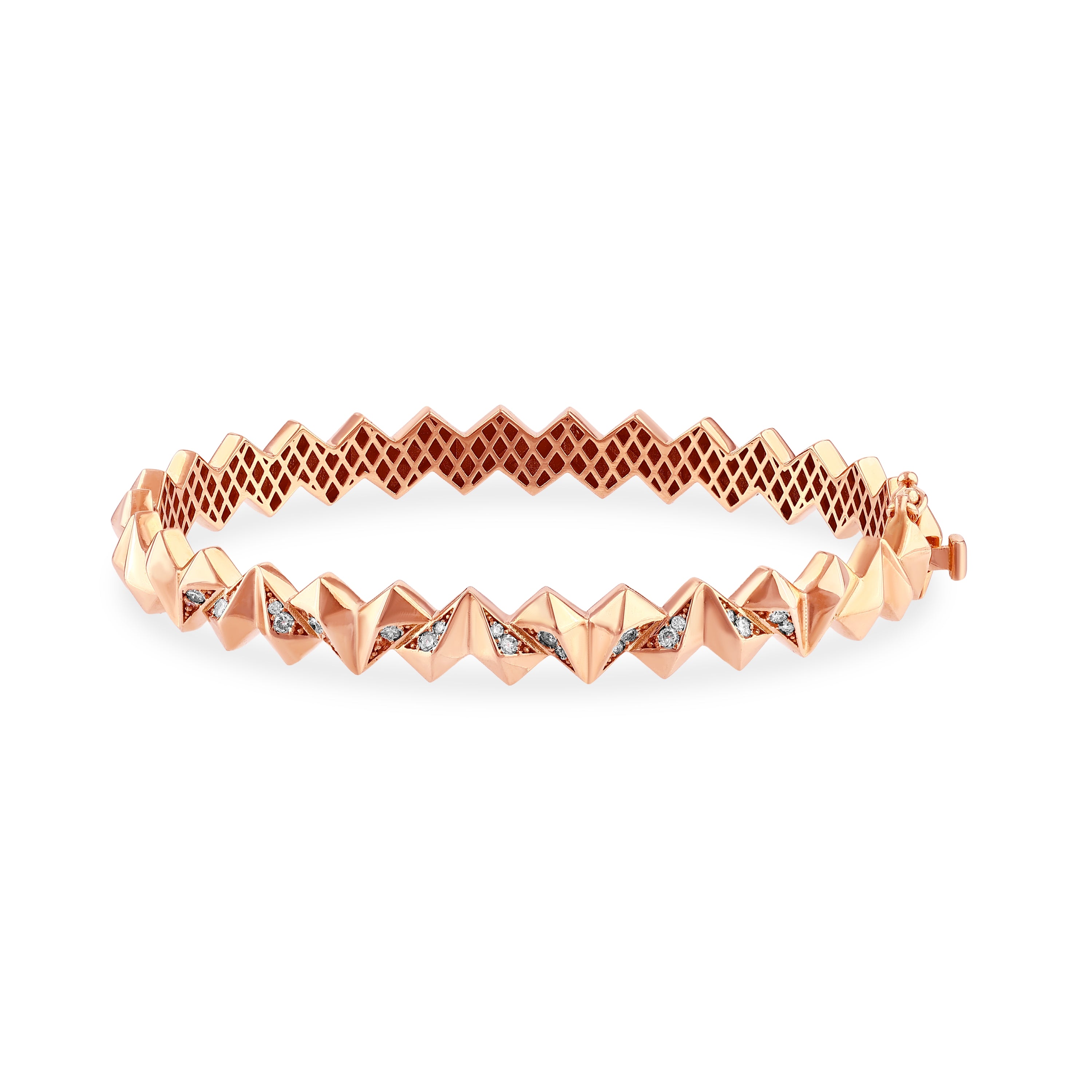 Pırlantalı 0.33 Ct. Rose Fantazi Kelepçe 18K