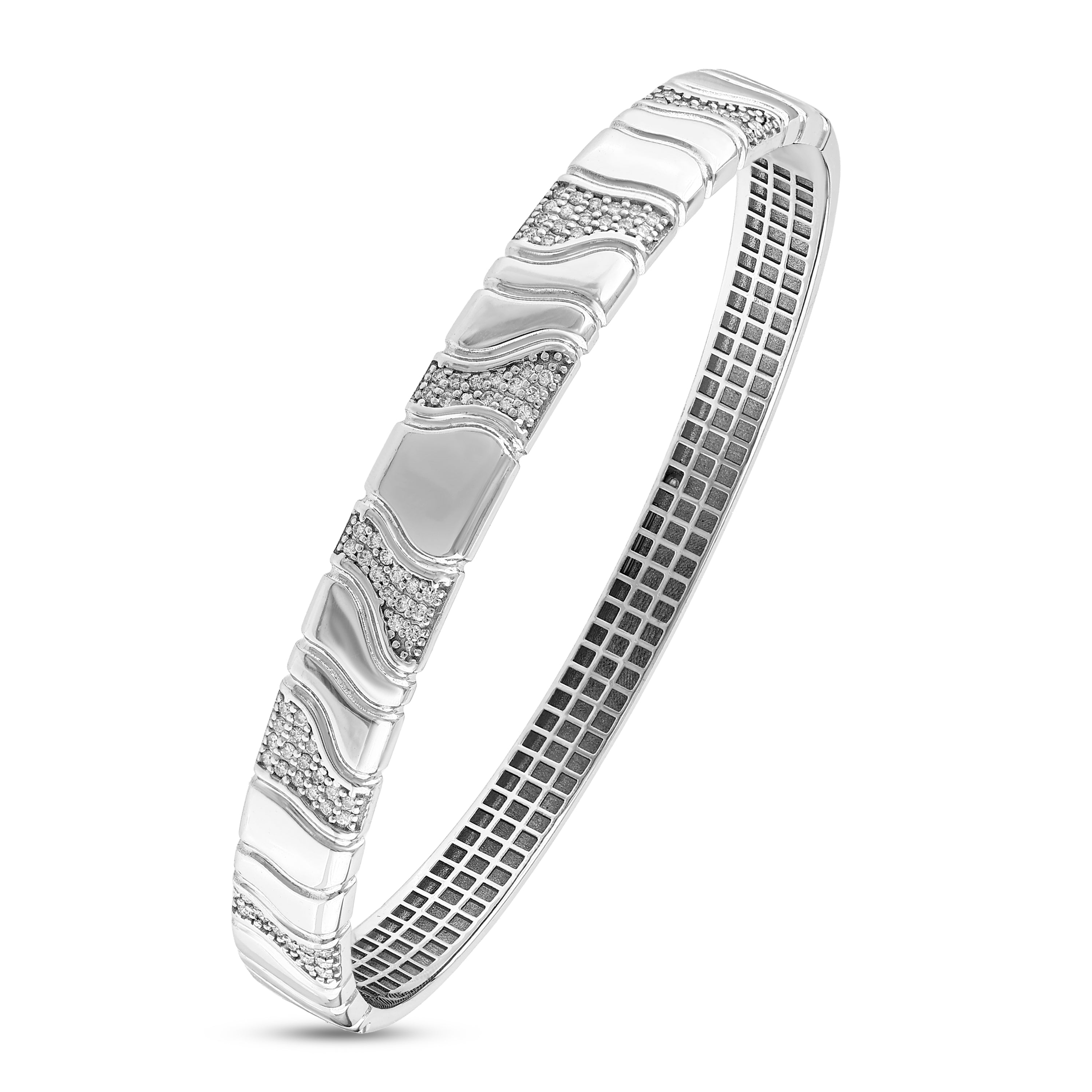 Pırlantalı 0,38 Ct. Beyaz Altın  Kelepçe 18K
