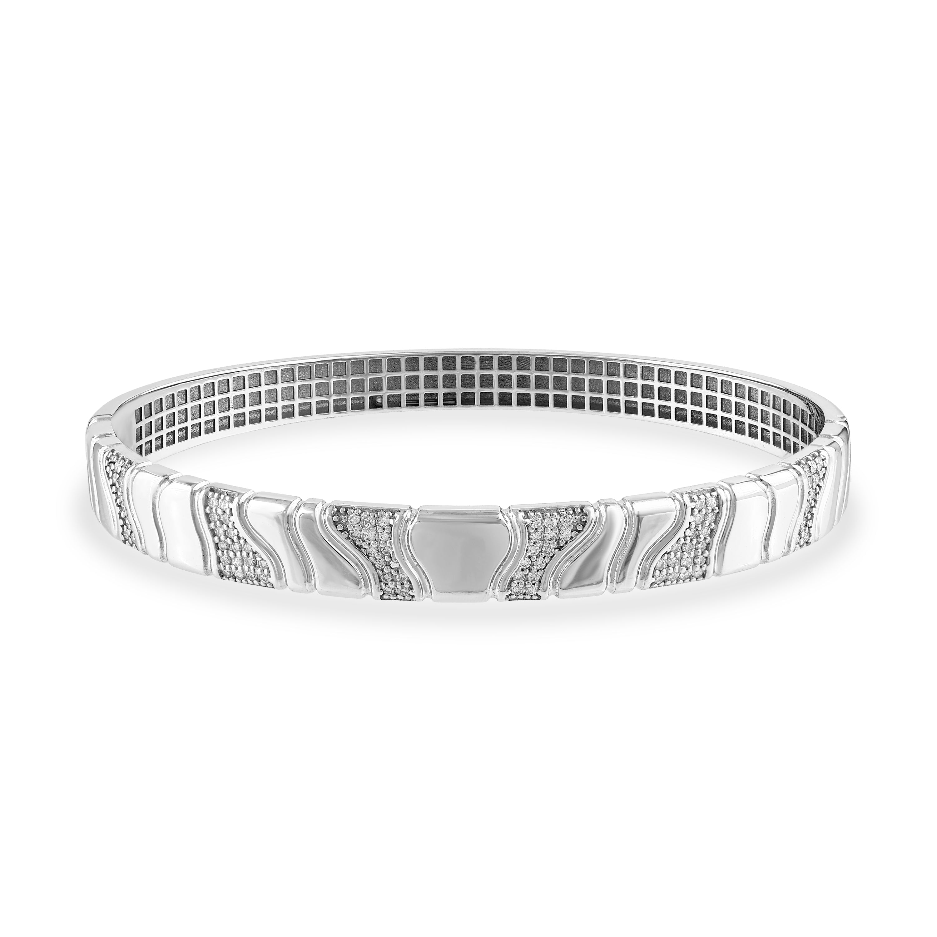 Pırlantalı 0,38 Ct. Beyaz Altın  Kelepçe 18K