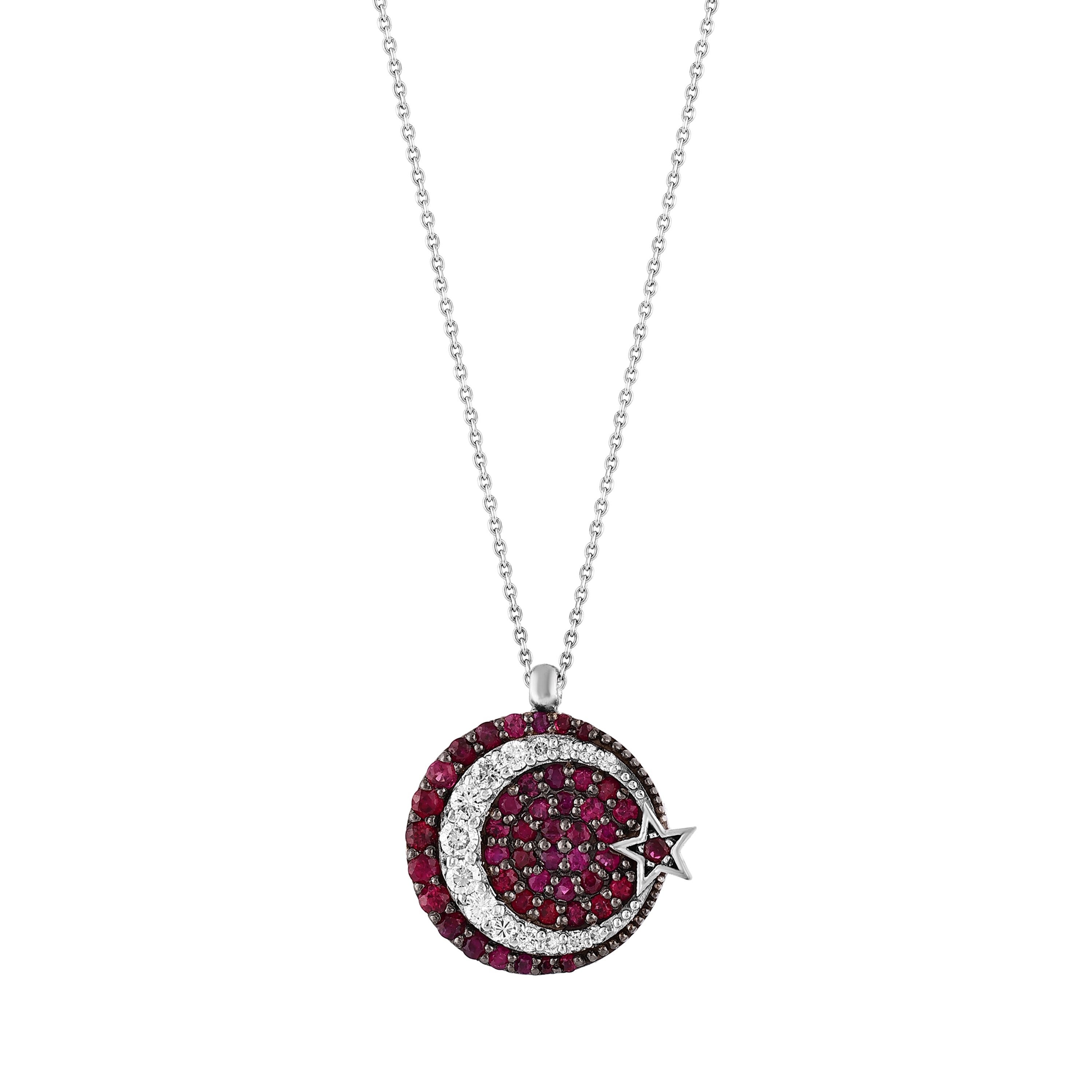 Pırlantalı Yakut 0,21 Ct. Ayyıldız 14K