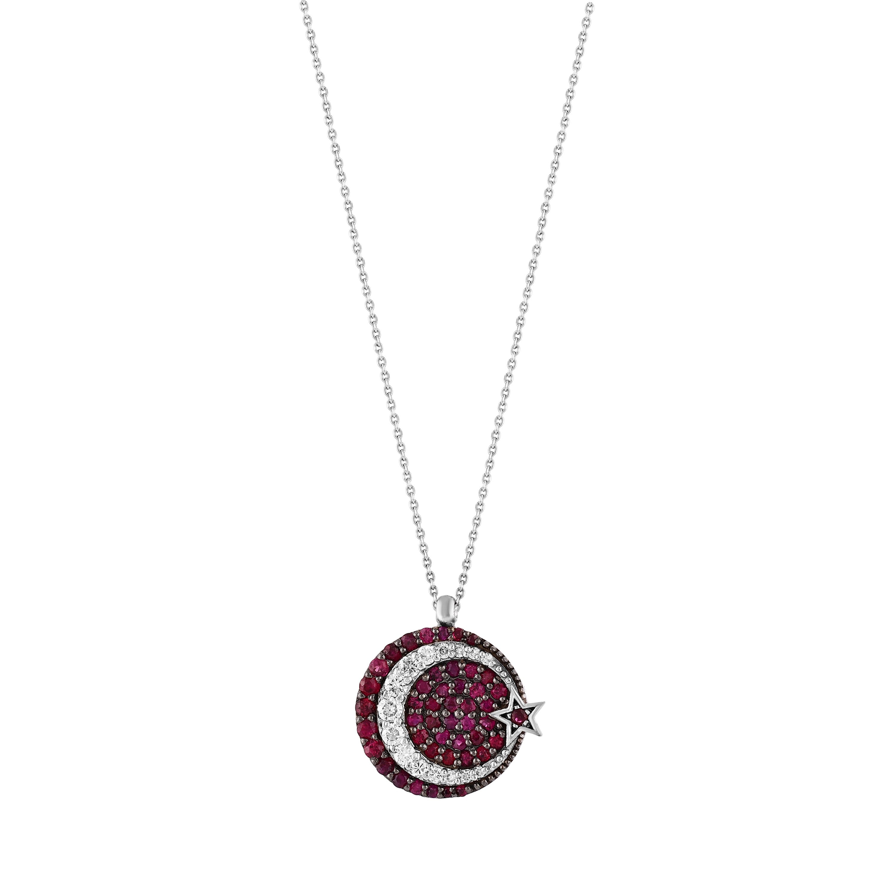 Pırlantalı Yakut 0,21 Ct. Ayyıldız 14K