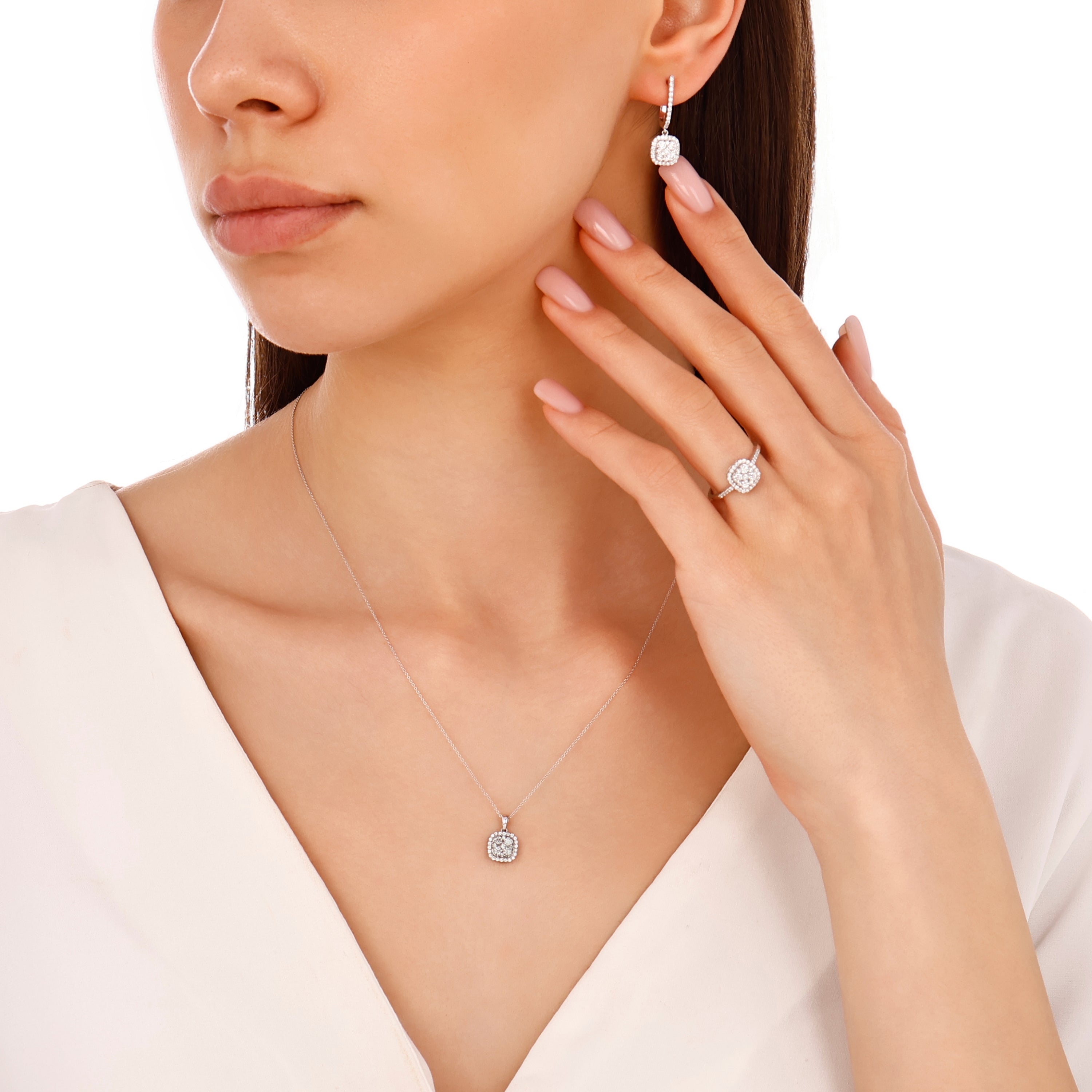 Pırlantalı 0.41 Ct. Indusa Beyaz Yüzük 14K