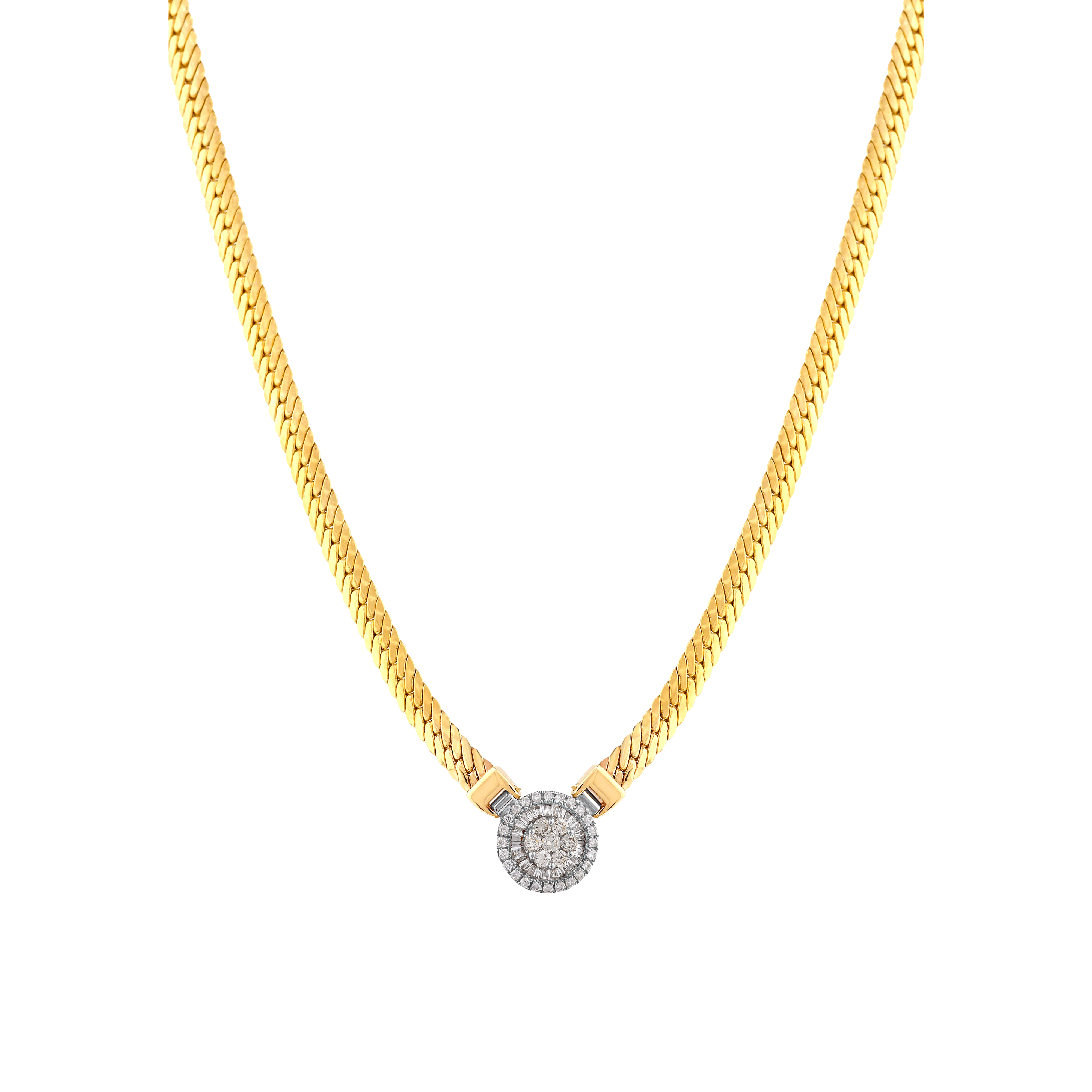 Baget Taşlı Pırlanta Kolye 0.25 Ct. F VS 14K