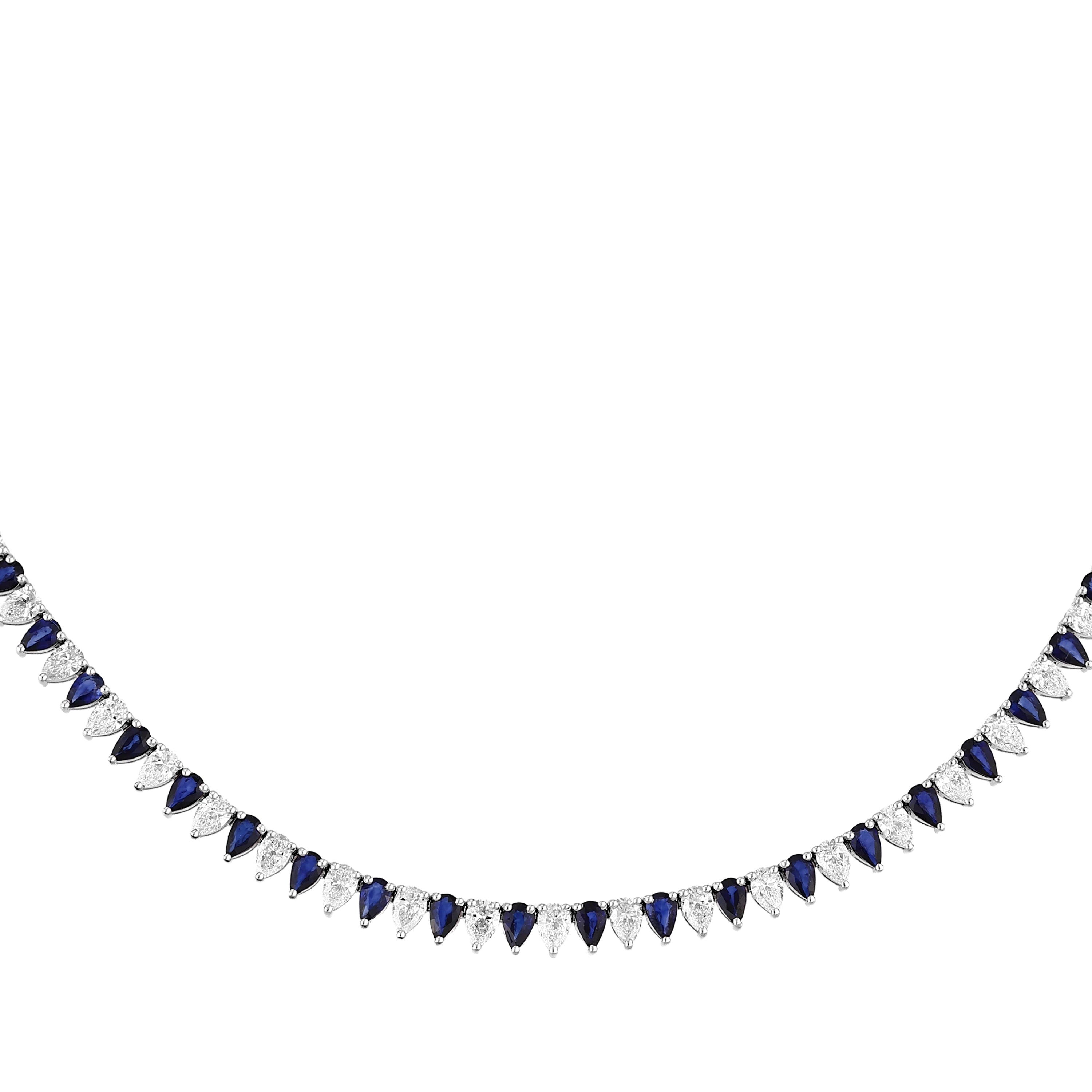 Pırlantalı  Damla Safir Gerdanlık 5,00 Ct. 18K