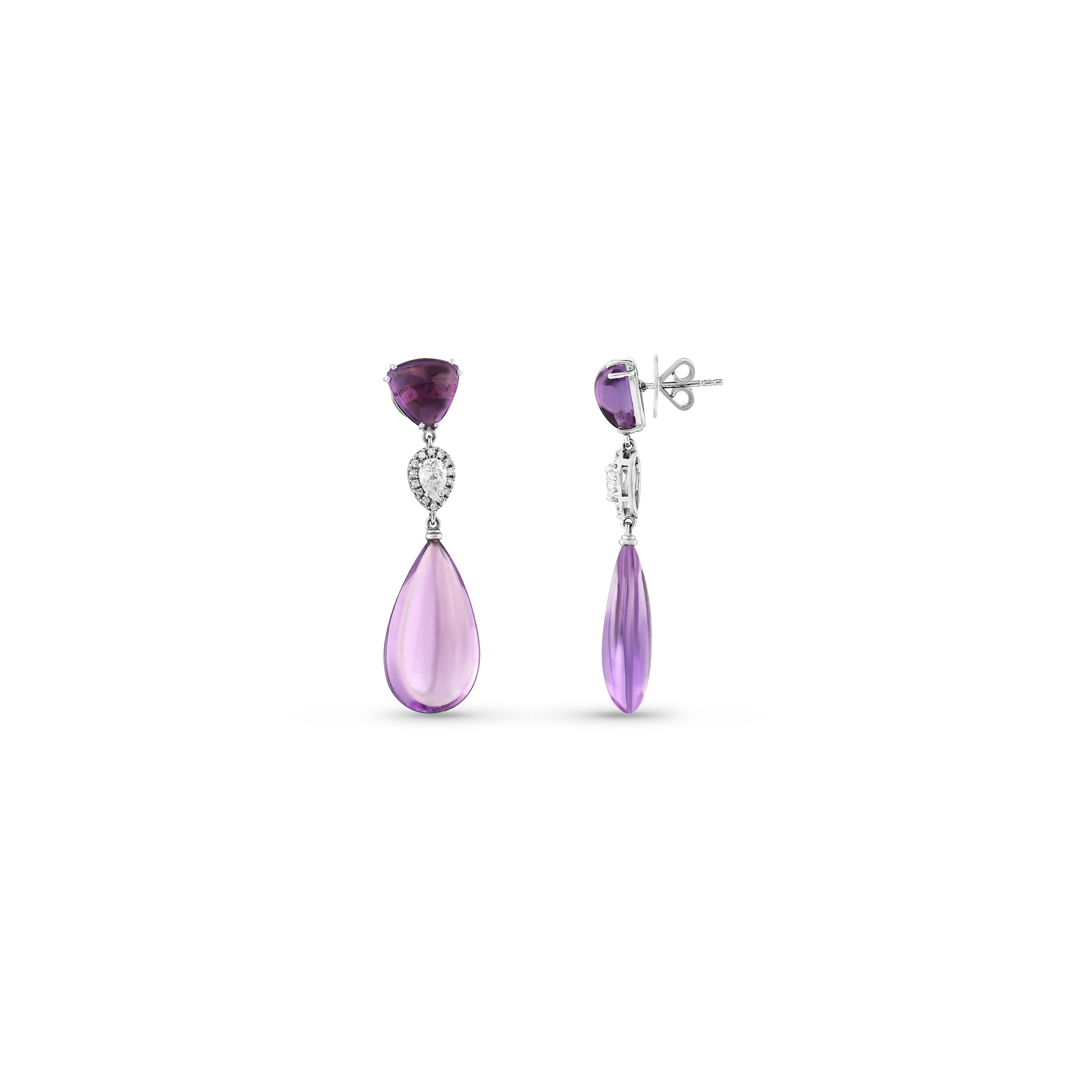 Pırlantalı 0,91 Ct. Renkli Taşlı Küpe 18K