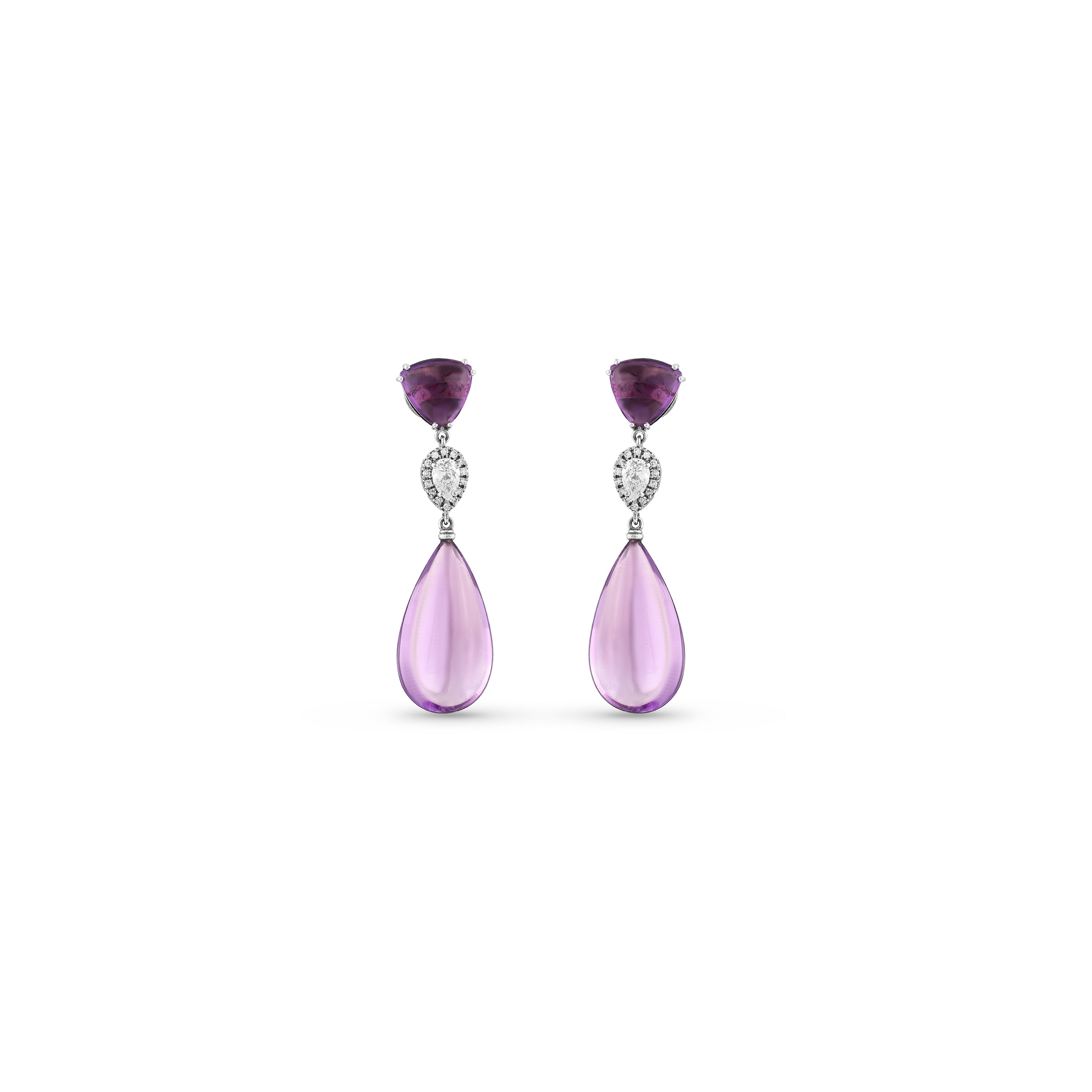 Pırlantalı 0,91 Ct. Renkli Taşlı Küpe 18K