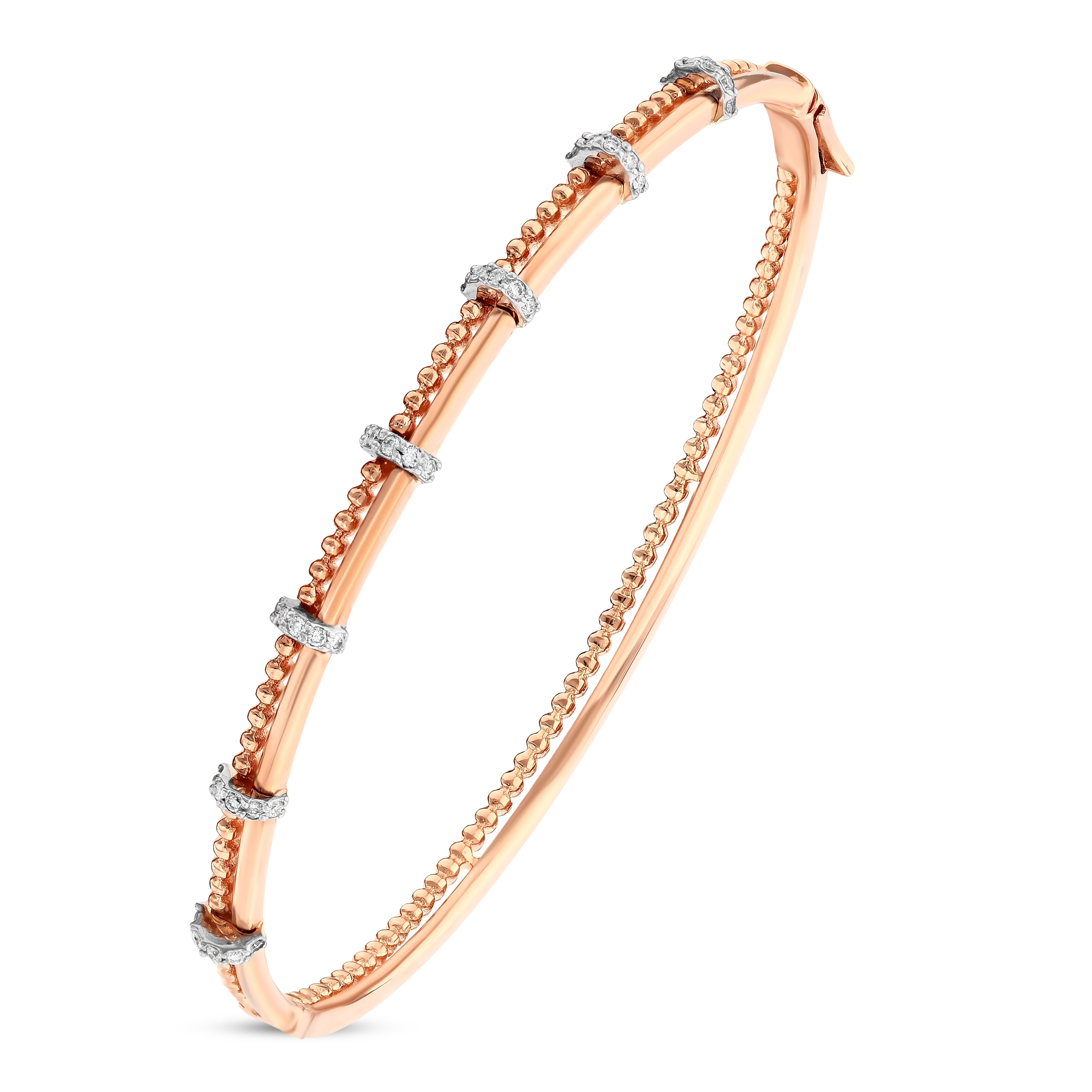 Pırlantalı Hareketli 0.22 Ct. Rose Bilezik 18K