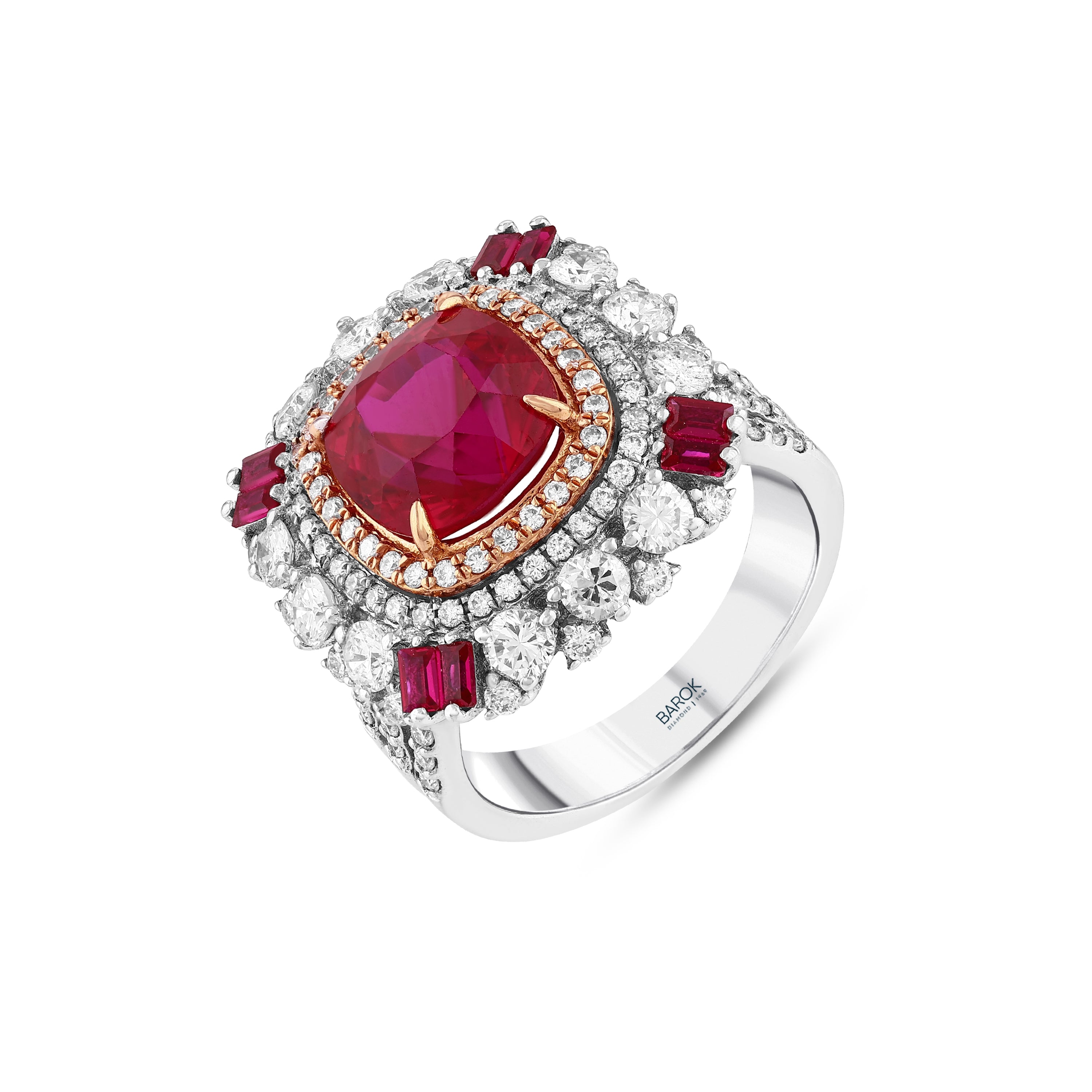 Pırlantalı Yakut 1,74 Ct. Fantezi Yüzük 18K
