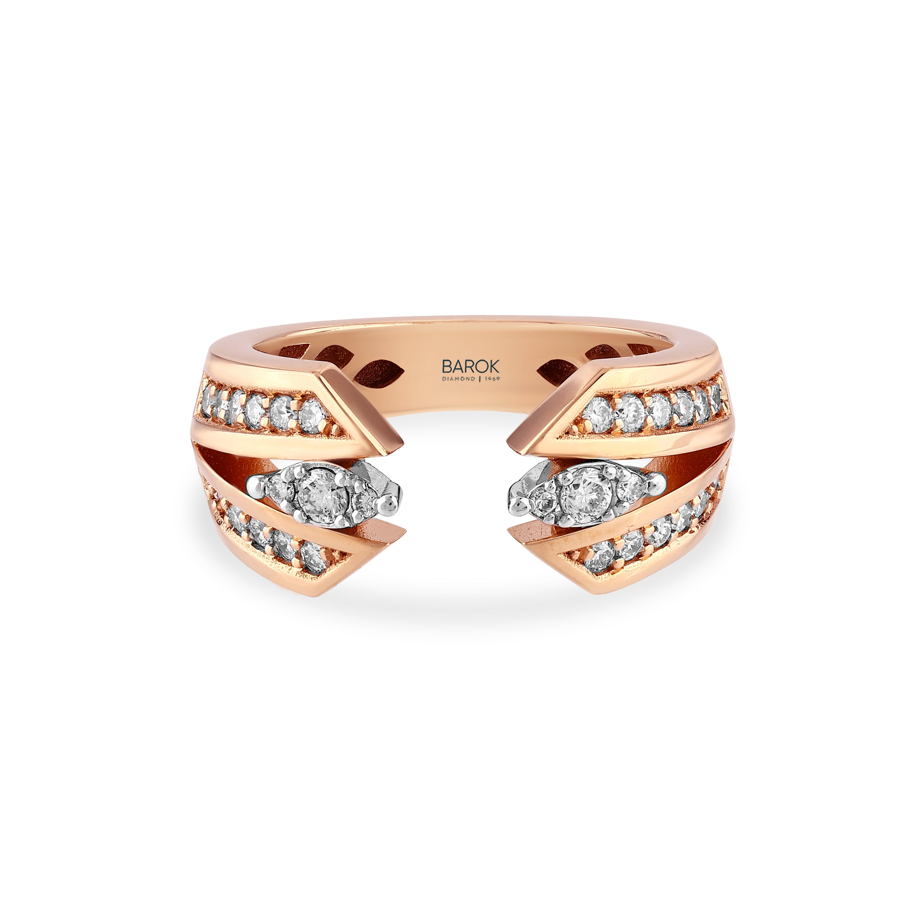 Pırlantalı 0.47 Ct. Rose Fantezi Yüzük 18K