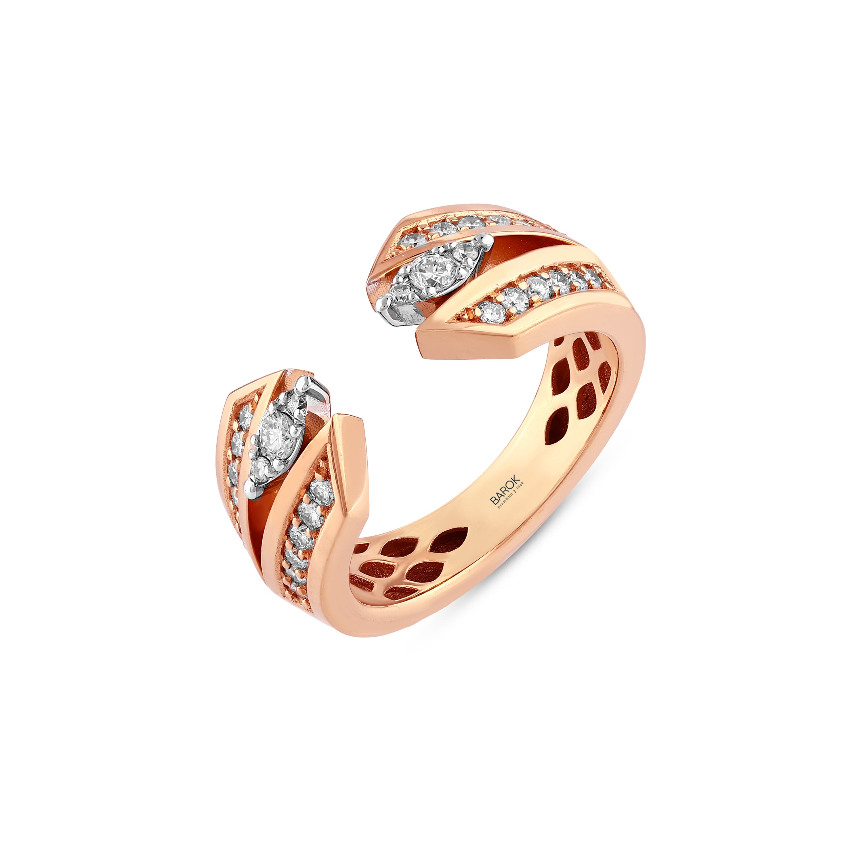 Pırlantalı 0.47 Ct. Rose Fantezi Yüzük 18K