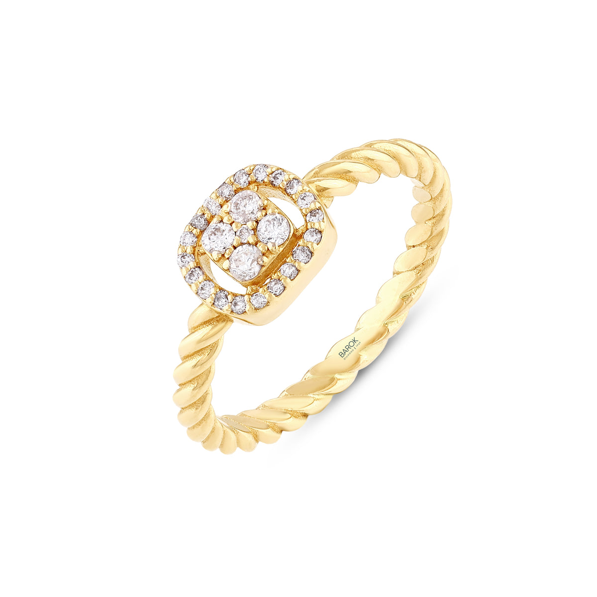 Pırlanta 0.20 Ct. Altın Boncuk Fantezi Yüzük 14K