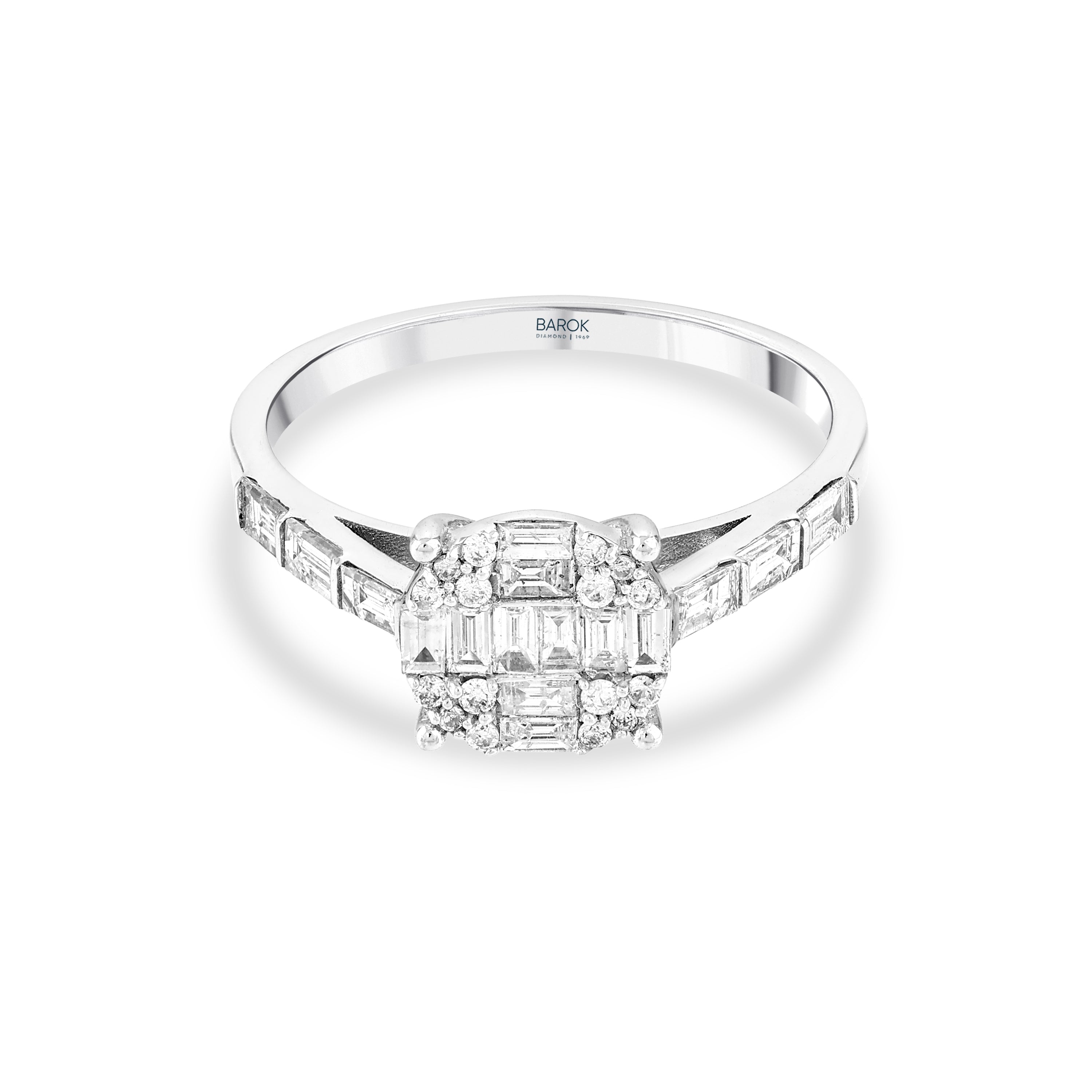 Baget Pırlantalı 0.65 Ct. Fantezi Altın Yüzük 14K
