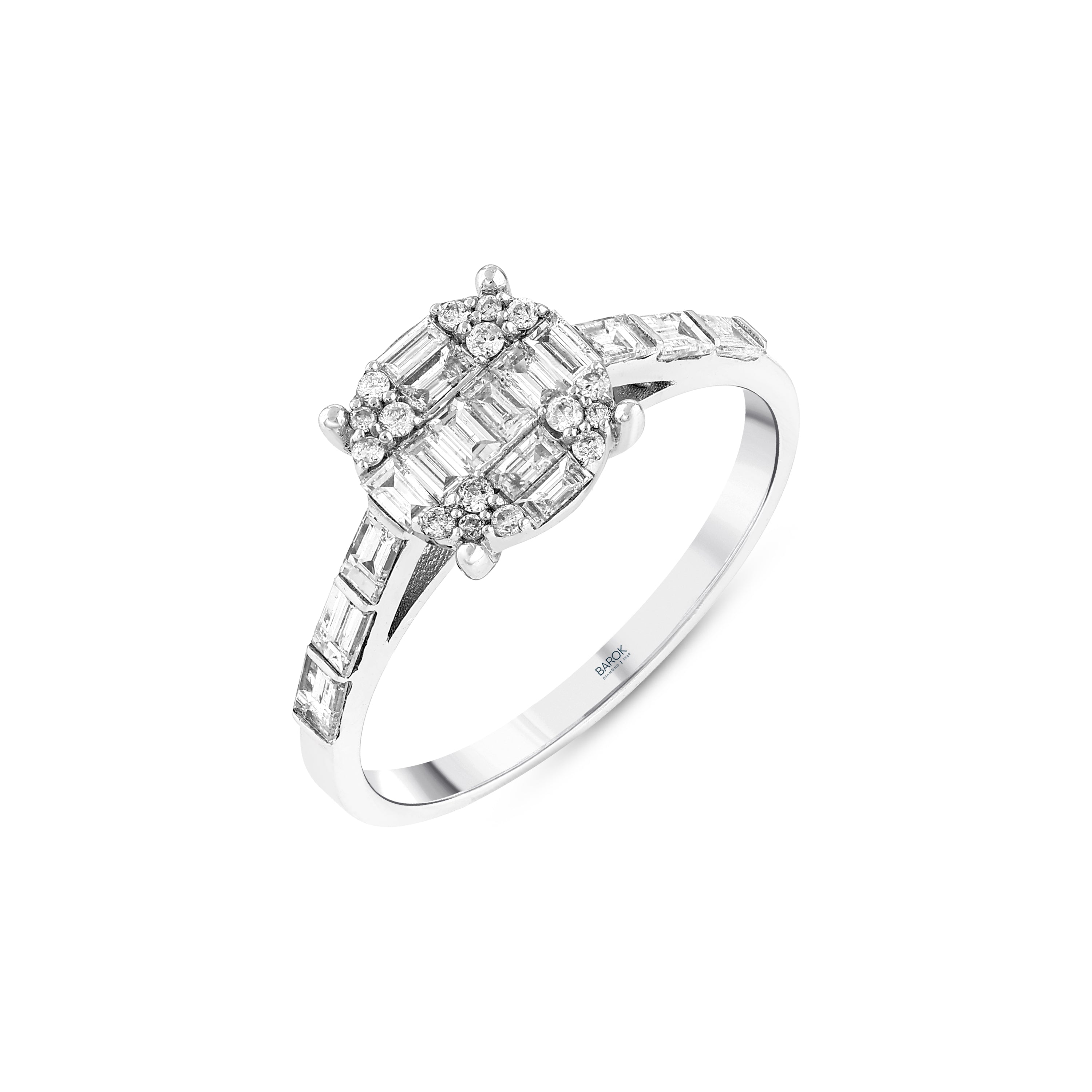 Baget Pırlantalı 0.65 Ct. Fantezi Altın Yüzük 14K