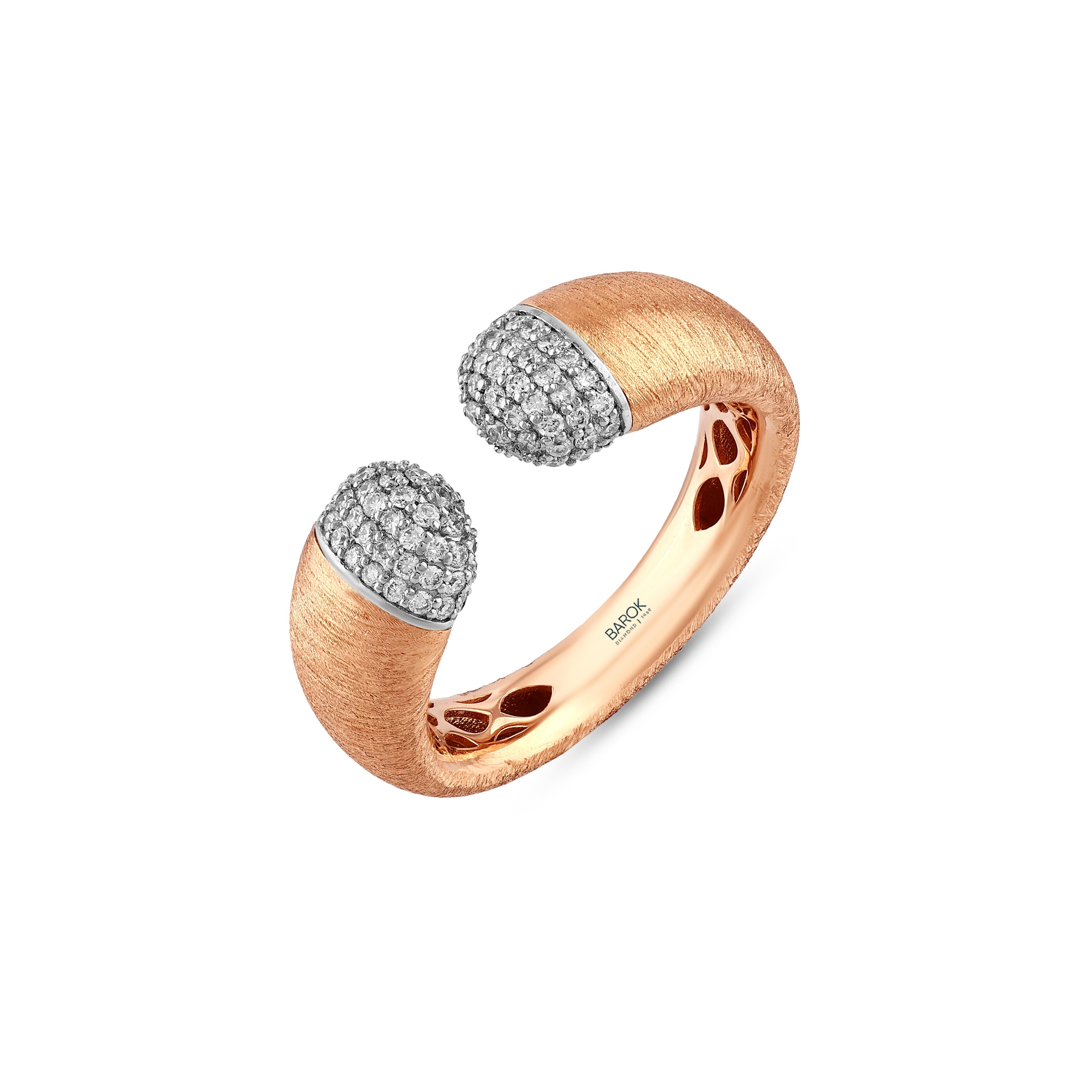 Pırlantalı 0.60 Ct. Rose Altın Kokteyl Fantezi Yüzük 18K