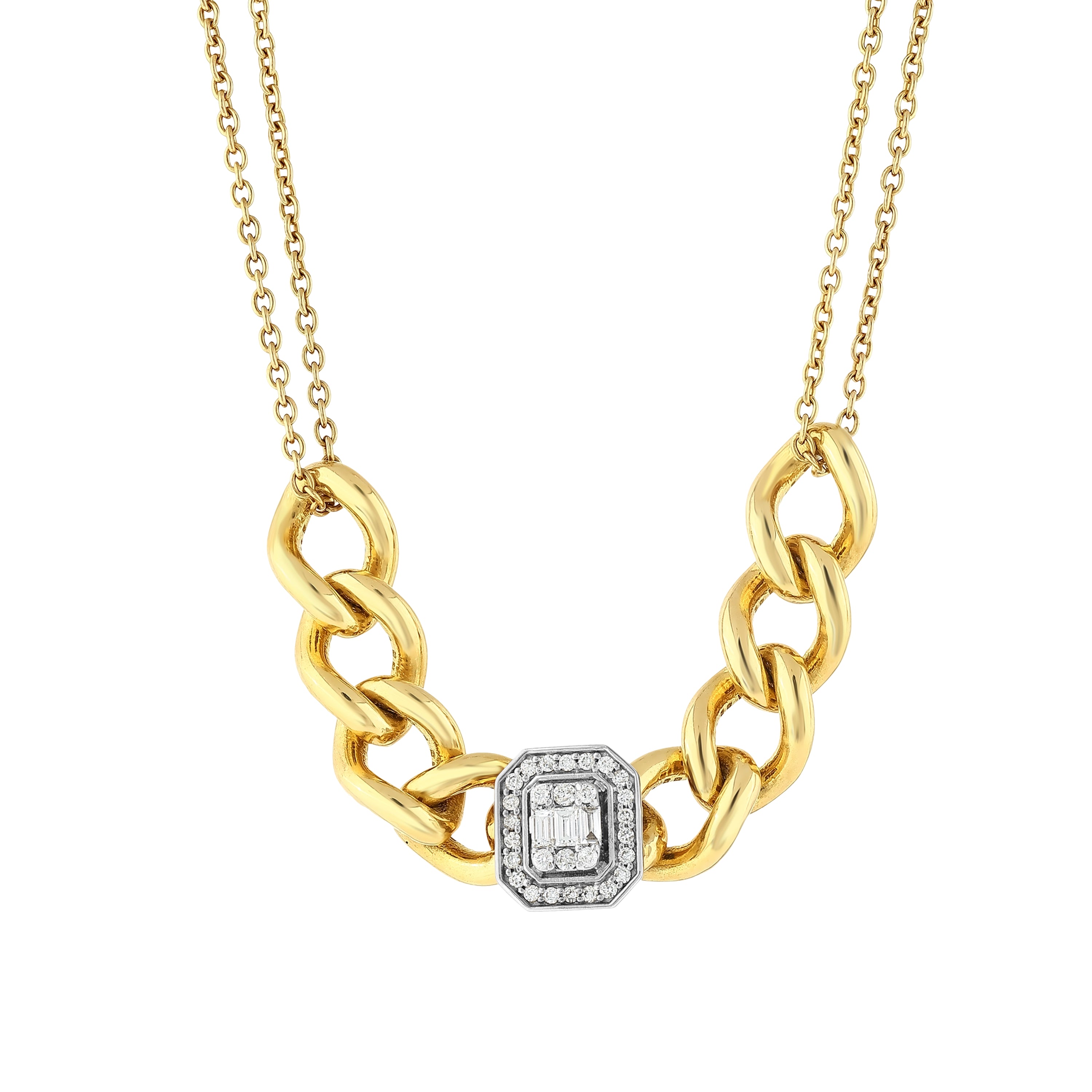 Baget Pırlantalı 0.19 Ct Iridessa Altın Kolye 18K