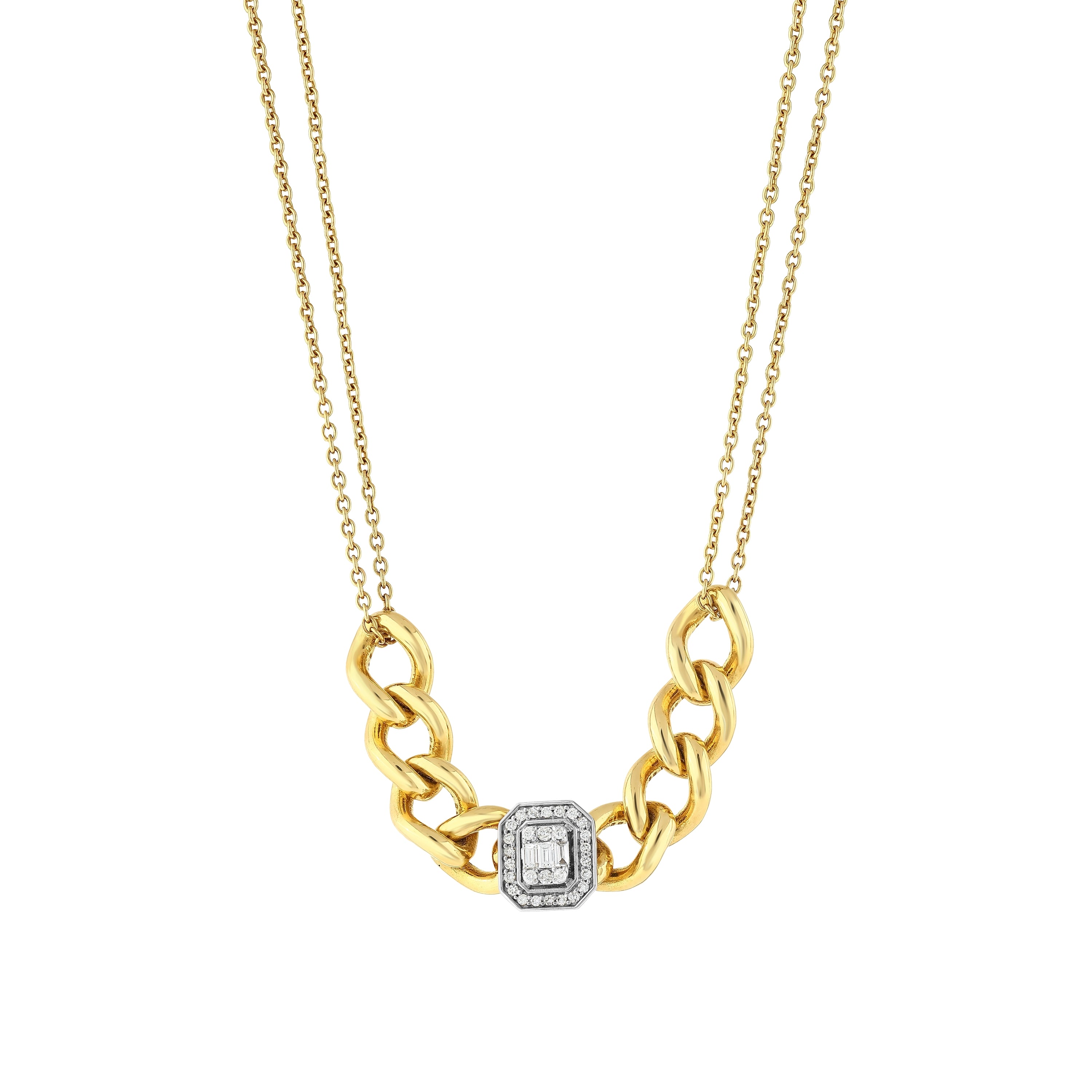 Baget Pırlantalı 0.19 Ct Iridessa Altın Kolye 18K