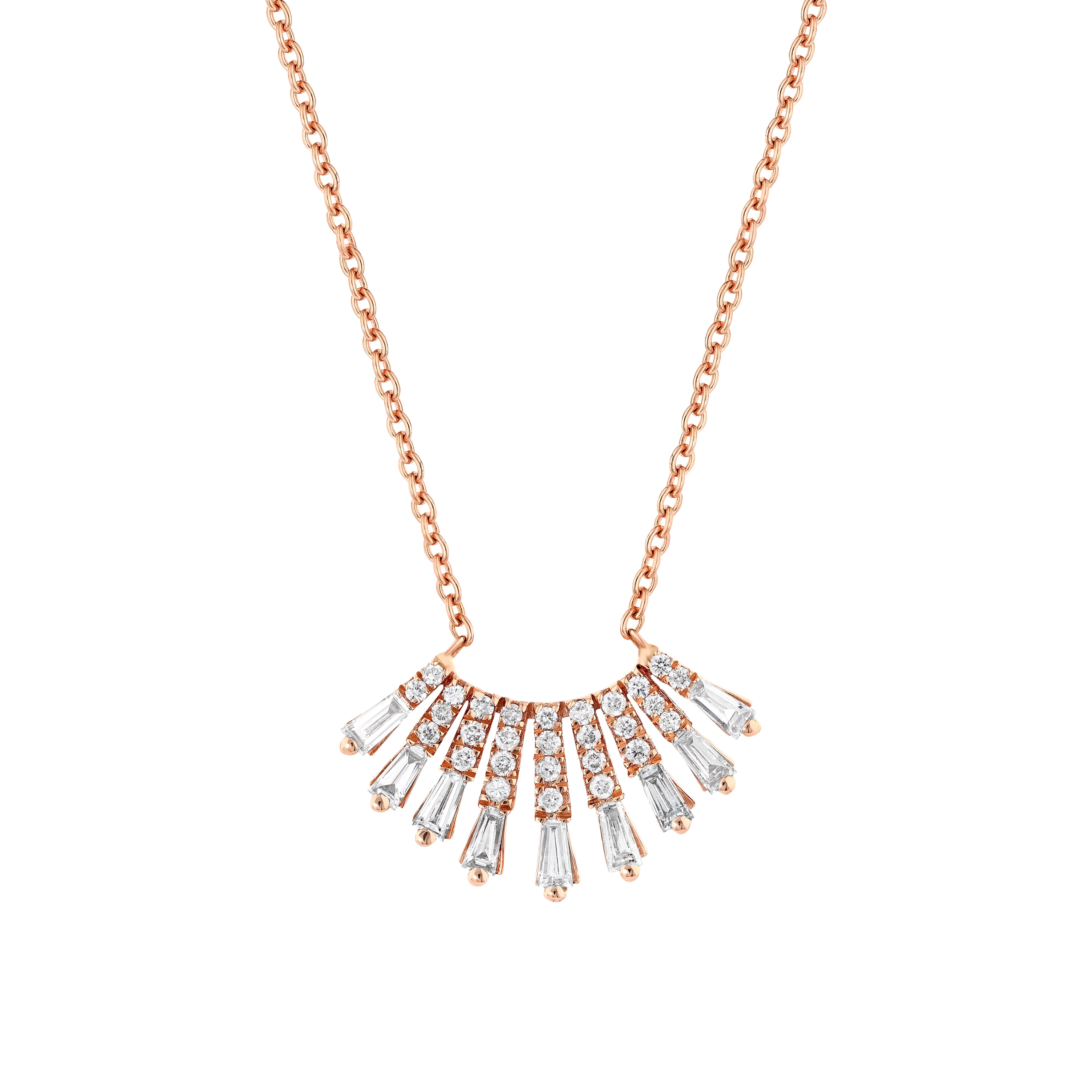 Baget Pırlantalı 0.51 Ct. Aetoria Rose Kolye 14K