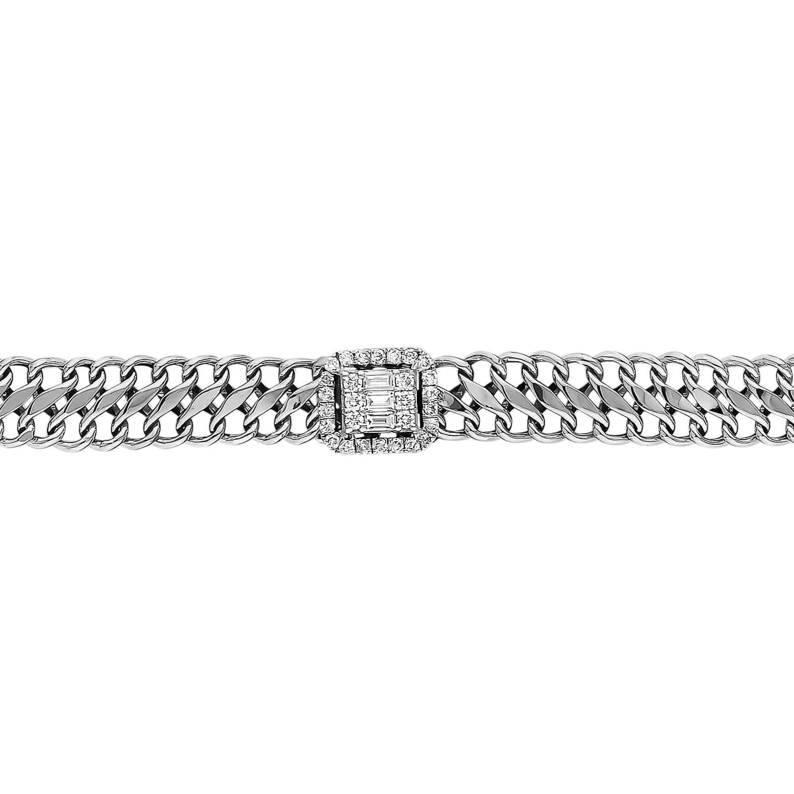Panzer Zincir Baget Pırlanta Bileklik 0.36 Ct. E VS 18K