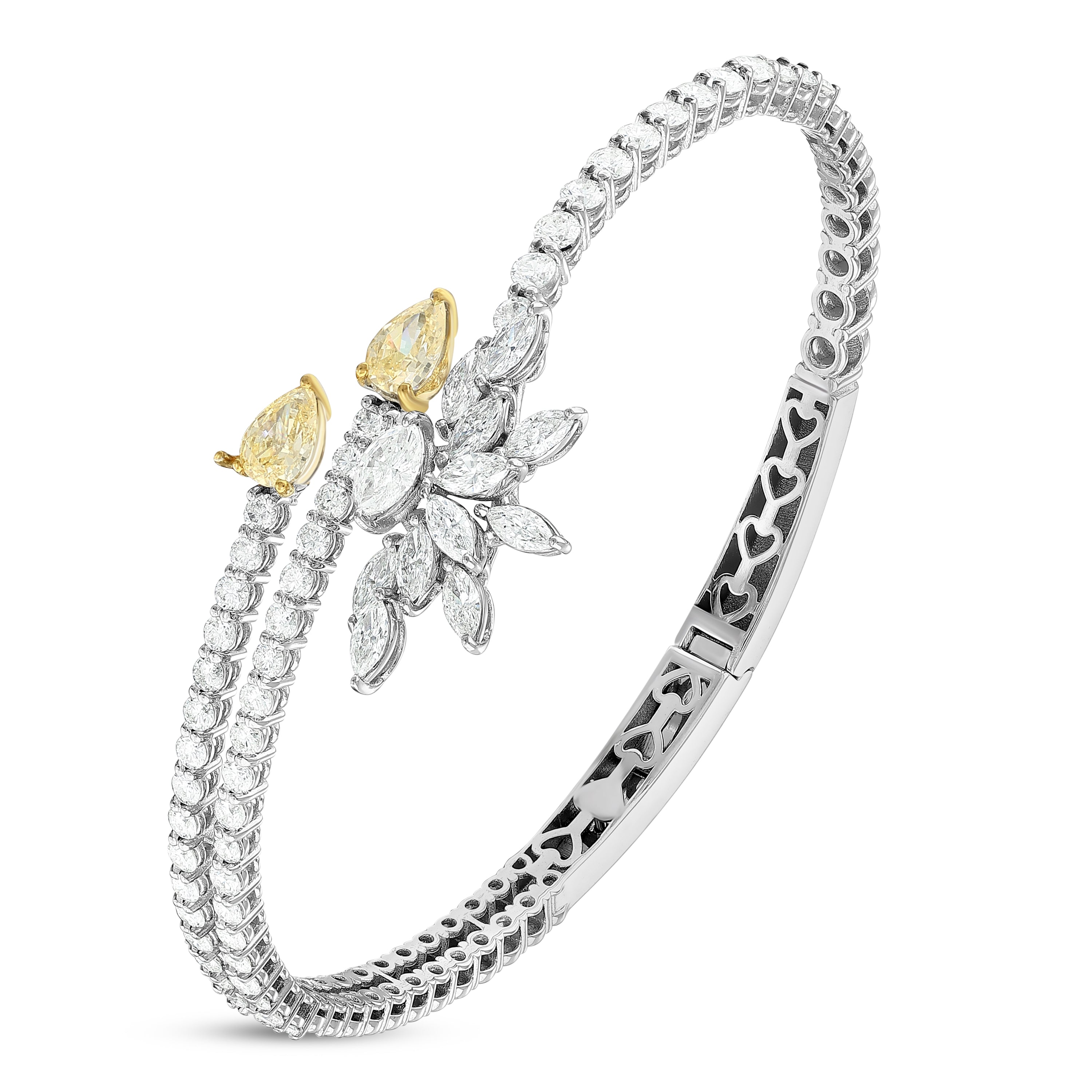 Citrine Pırlantalı Markiz Kesim 3.13 Ct. Orabella Fantezi Kelepçe 18K