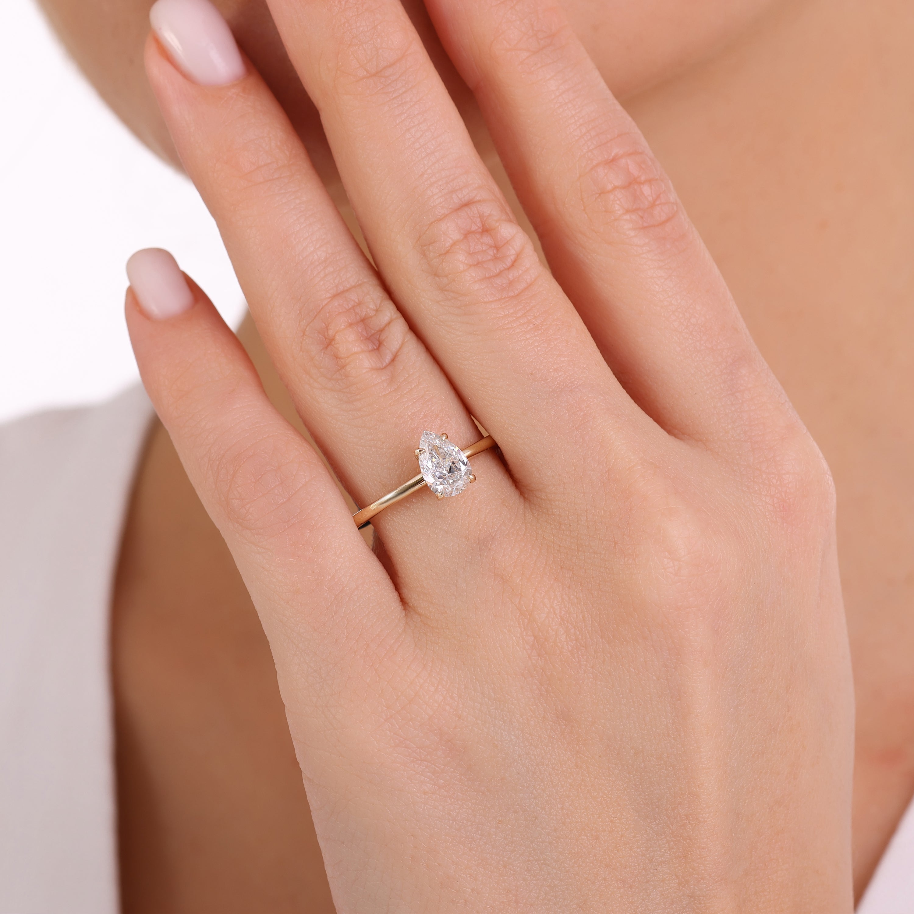 Damla Pırlanta HRD Tektaş 1.00 F SI2 Altın 14K