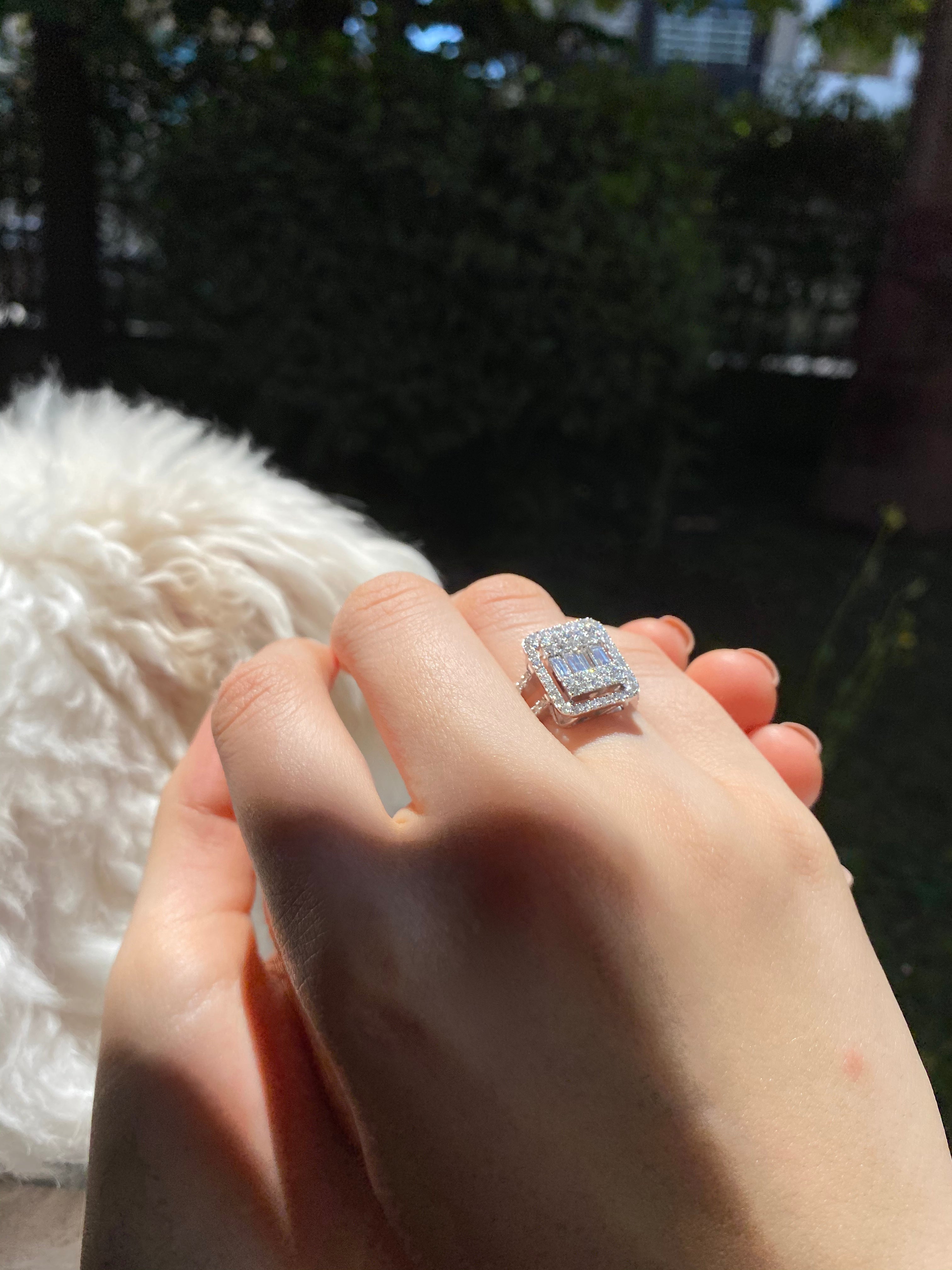 Baget Pırlanta Yüzük 1.17 Ct F VS 14K