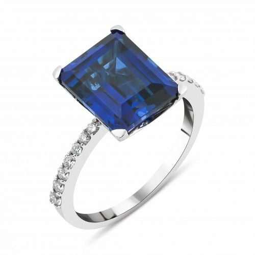 Masmavi Safir Taşlı Pırlanta Yüzük 6.88 ct