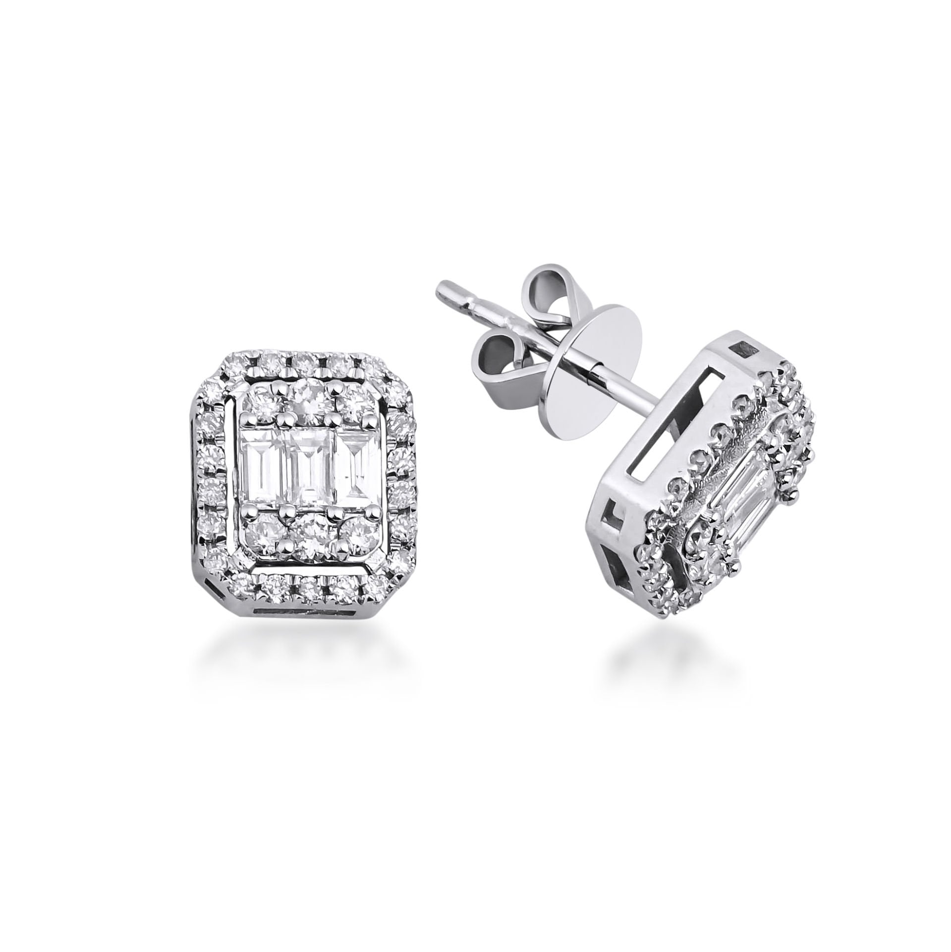 Baget Pırlanta Küpe 0.78 Ct F VS 14K