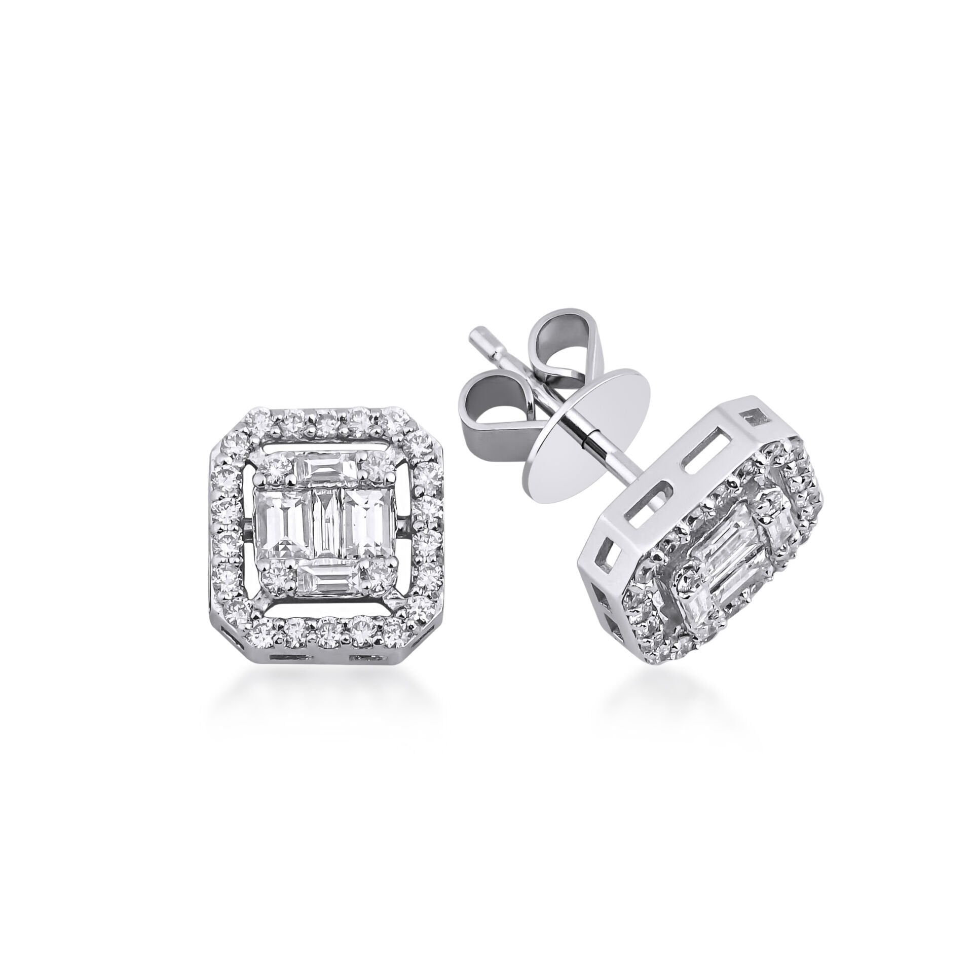 Baget Pırlanta Küpe 0.68 Ct F VS 14K