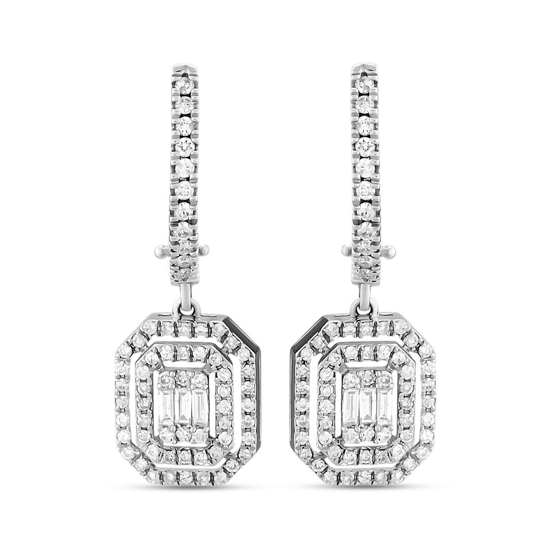 Baget Pırlanta Küpe 0.69 Ct. E VS 14K