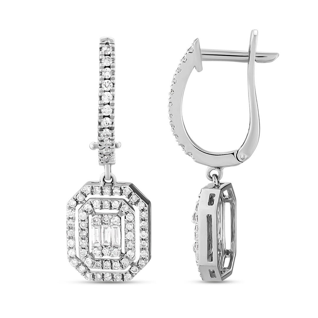 Baget Pırlanta Küpe 0.69 Ct. E VS 14K