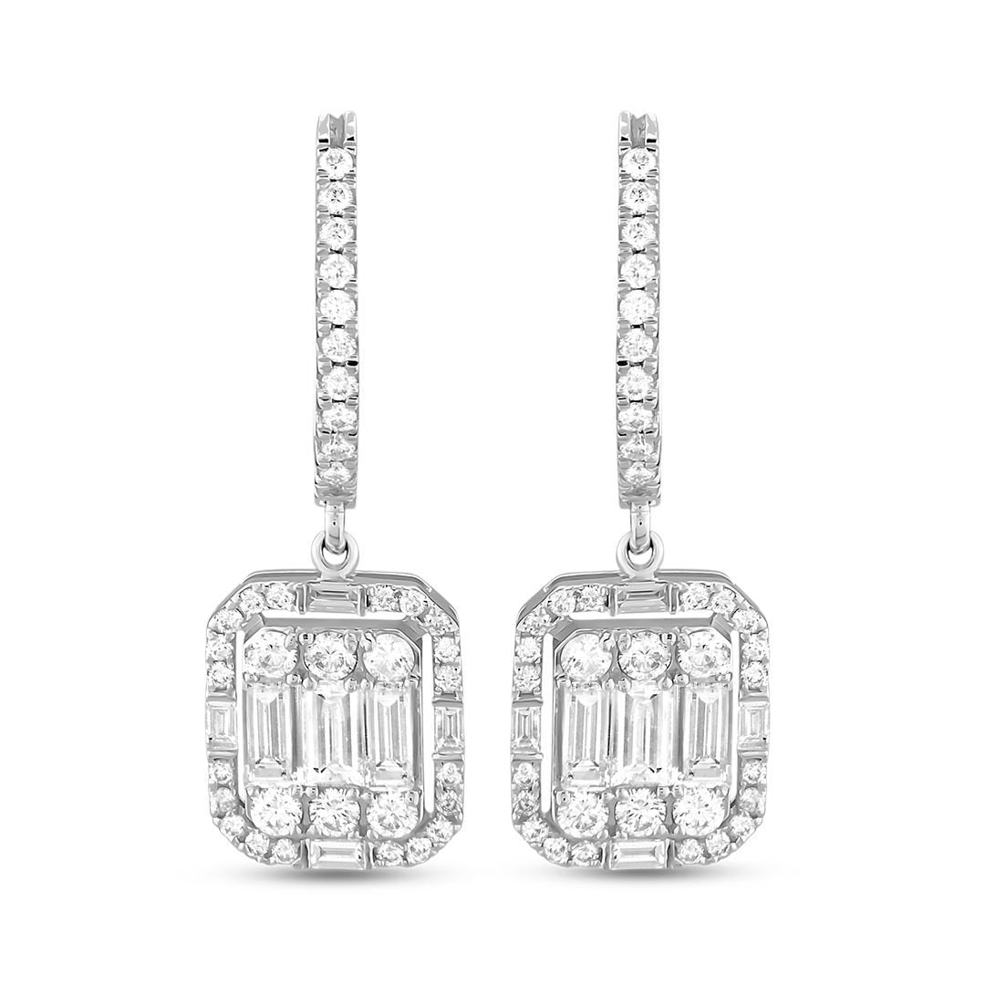 Baget Pırlanta Küpe 1.51 Ct. E VS 14K