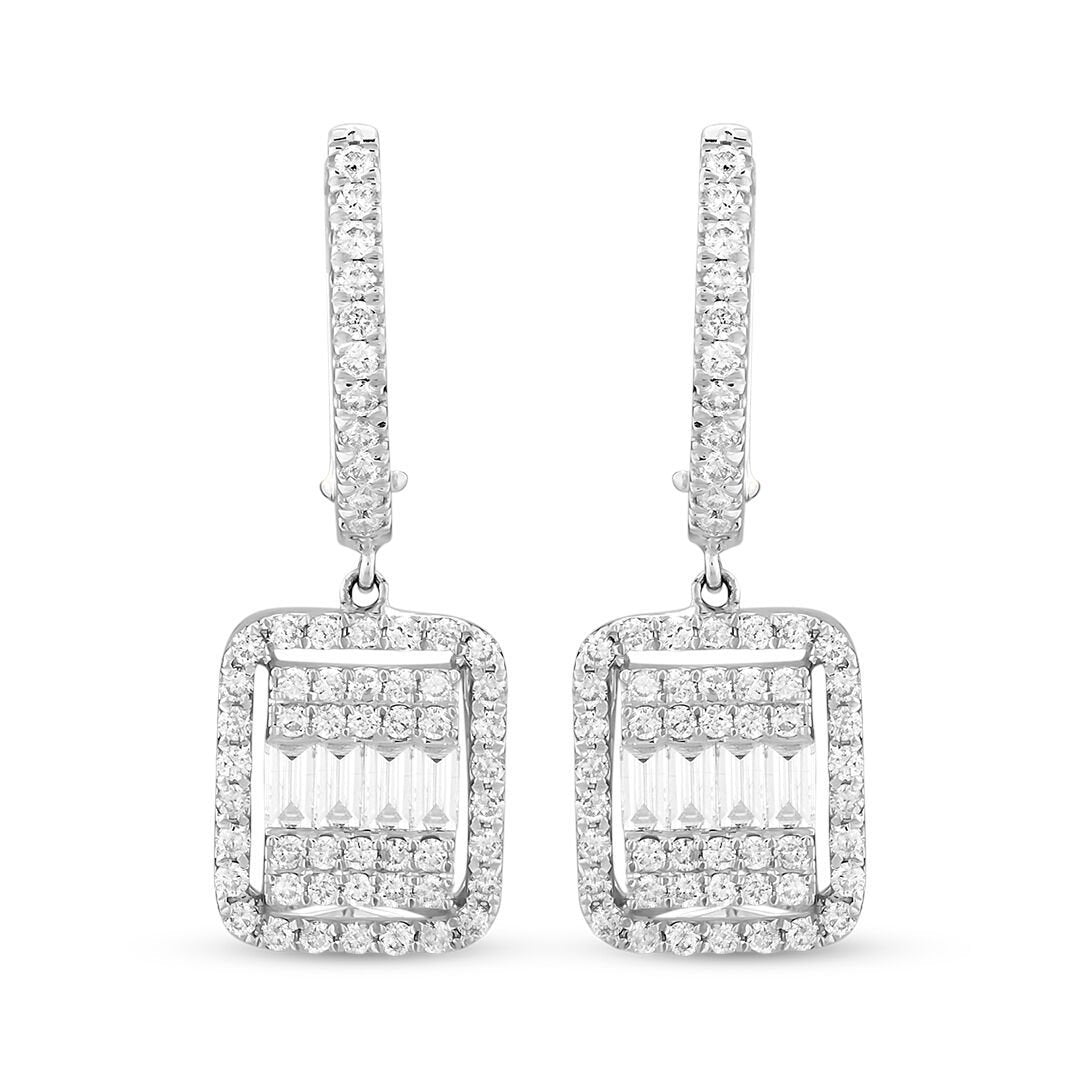 Baget Pırlanta Küpe 1.17 Ct. E VS 14K