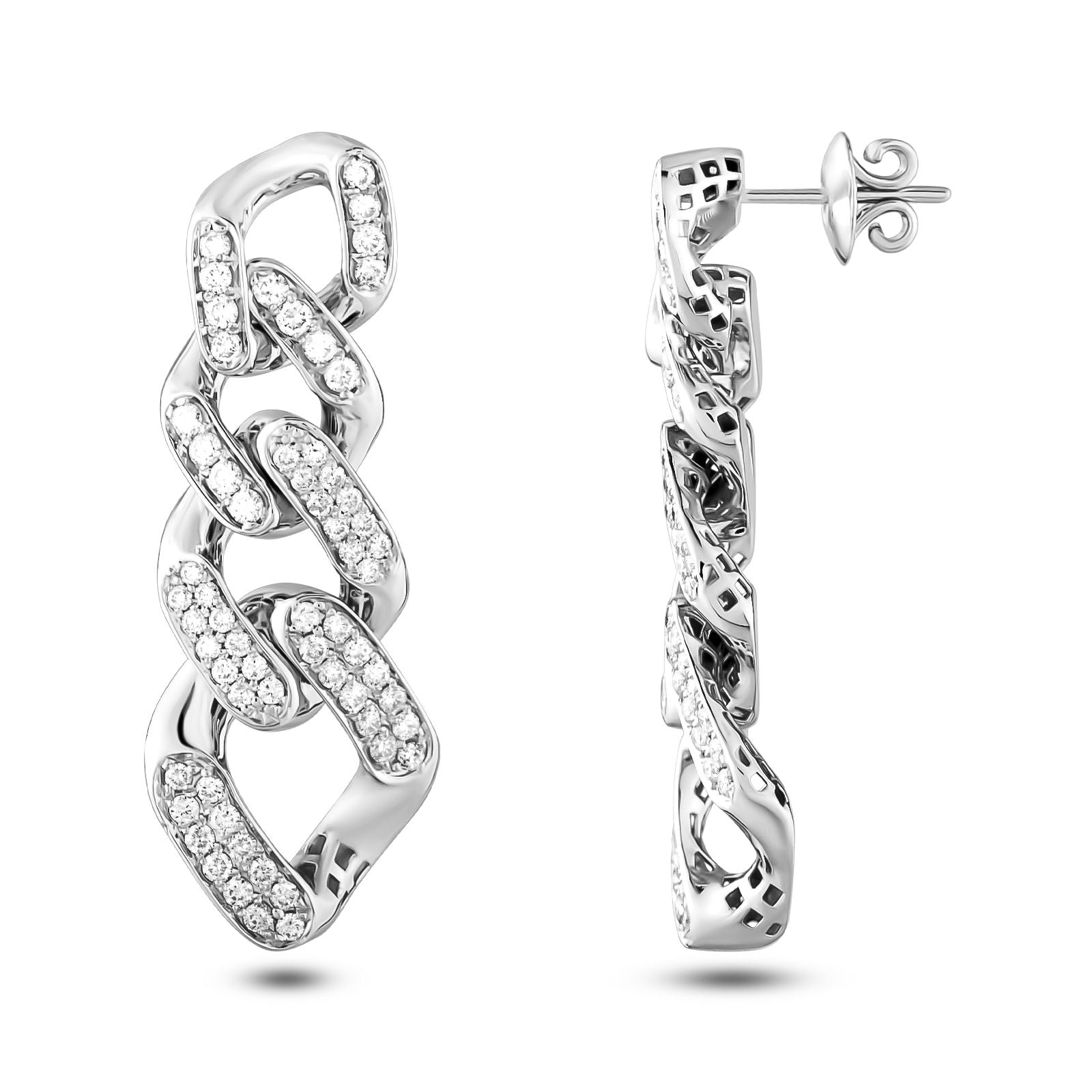 Pırlanta Panzer Küpe 1.78 Ct. E VS 18K