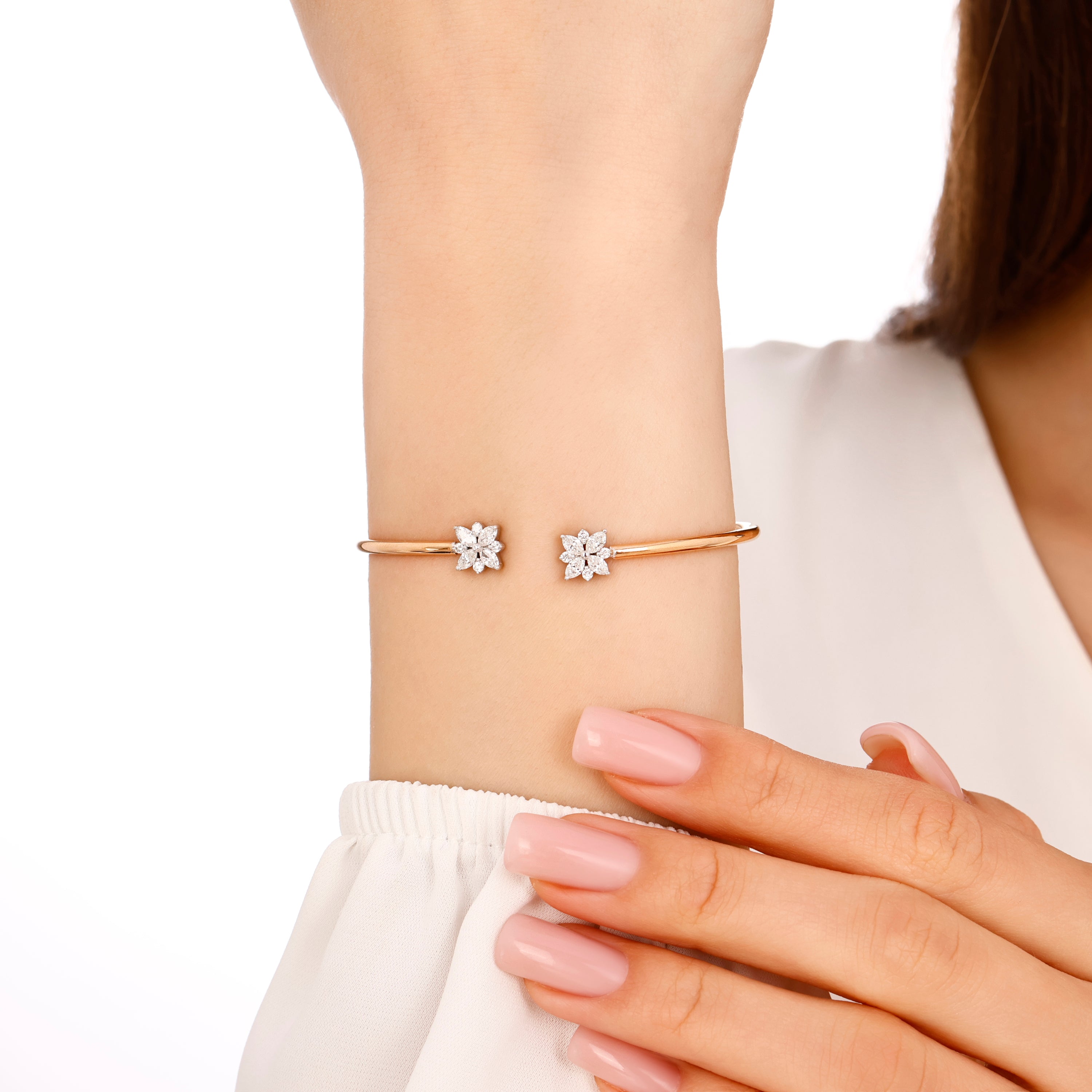 Markiz Pırlantalı 0.80 Ct. Aromelle Rose Bileklik 18K
