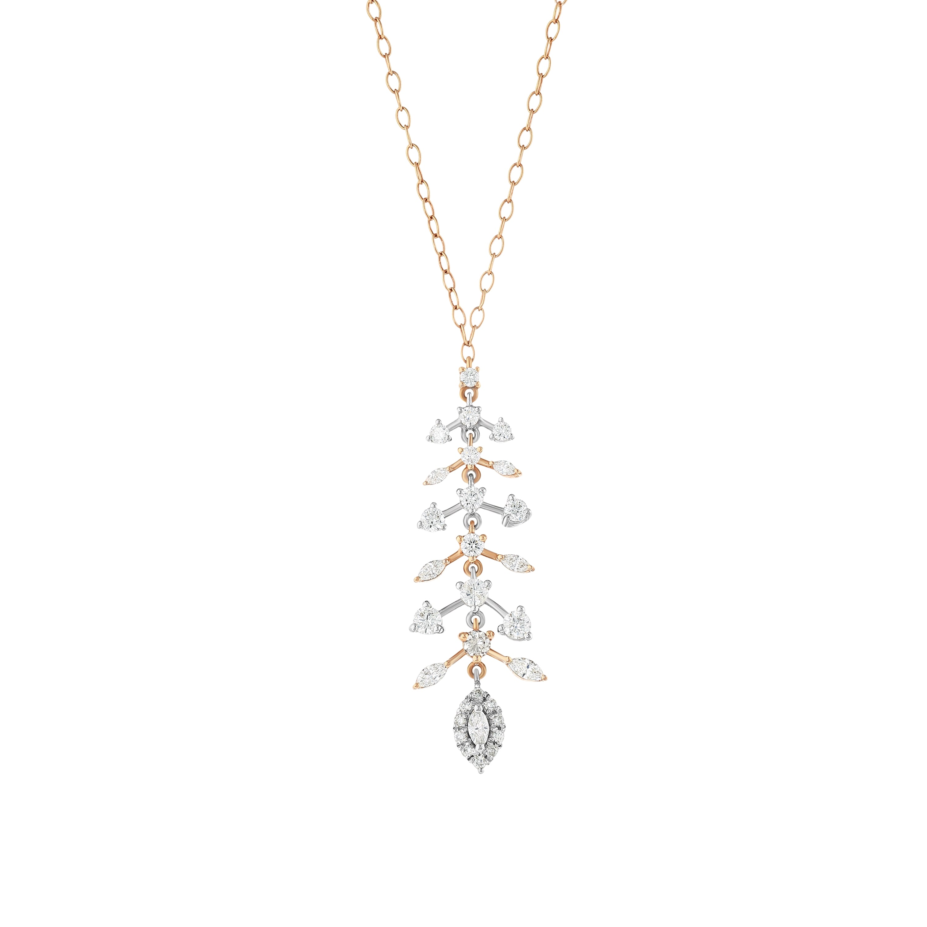 Markiz Pırlantalı 0.89 Ct. Argyria Rose Kolye 18K