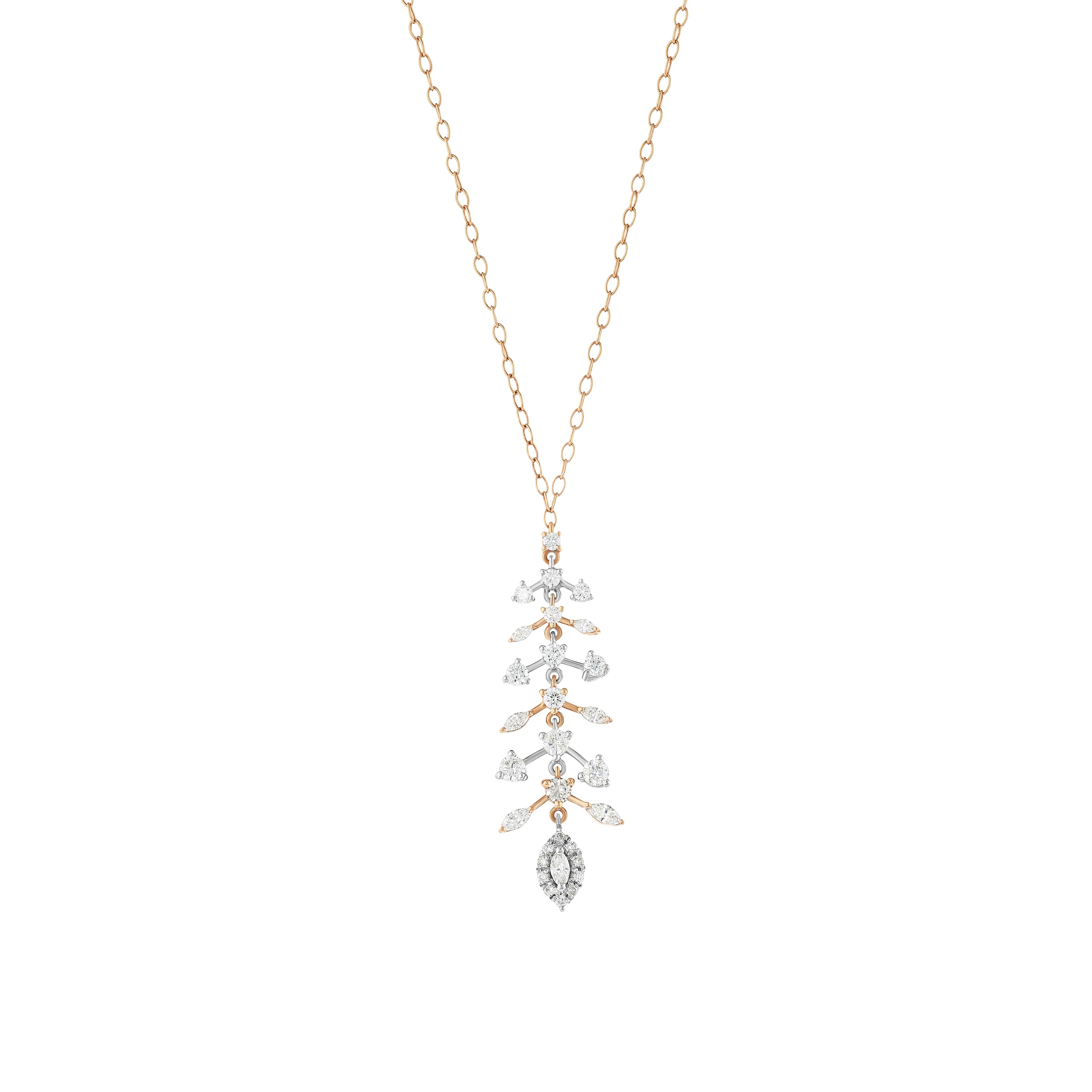 Markiz Pırlantalı 0.89 Ct. Argyria Rose Kolye 18K