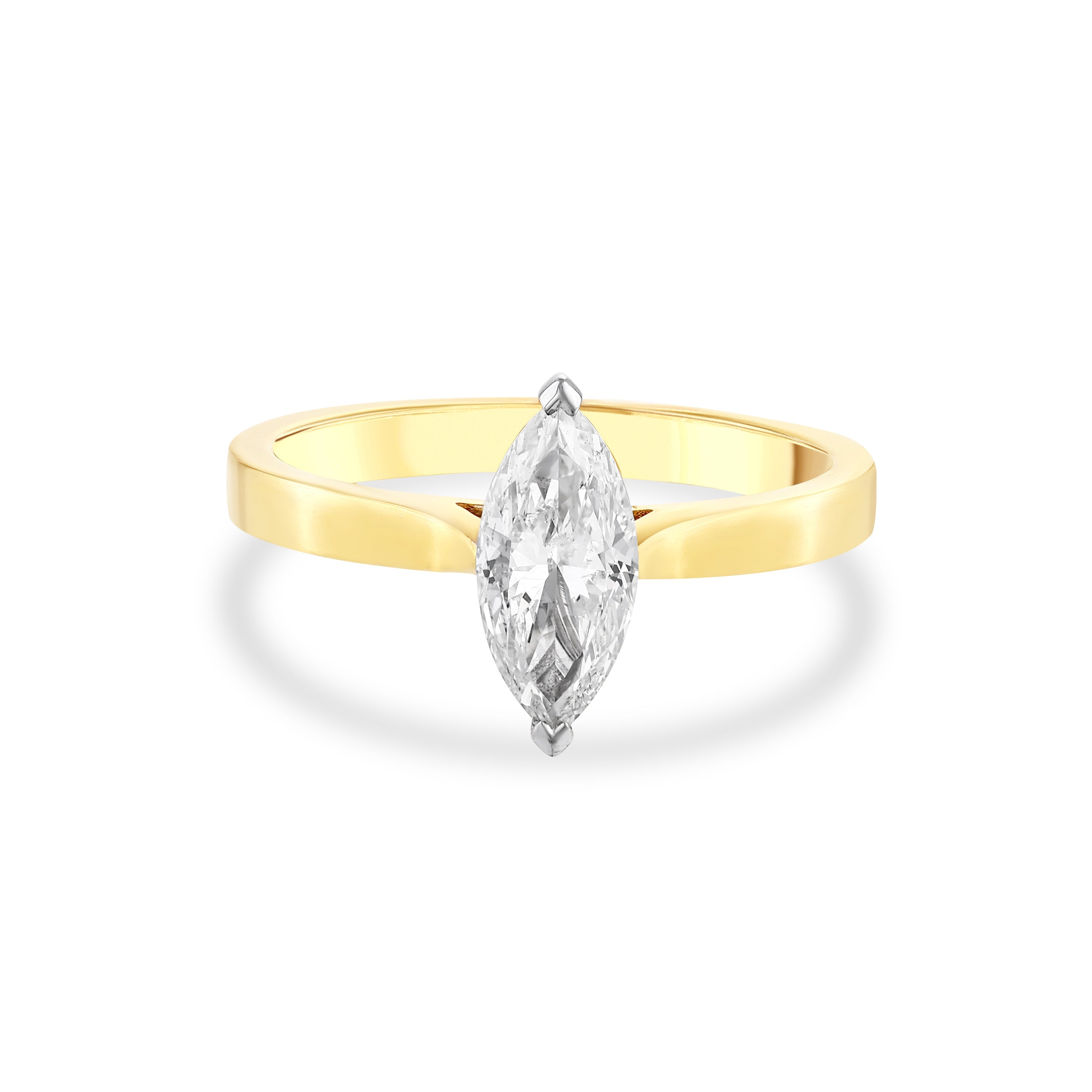 Markiz Pırlantalı Altın Tektaş Yüzük 0.91 Ct. 18K