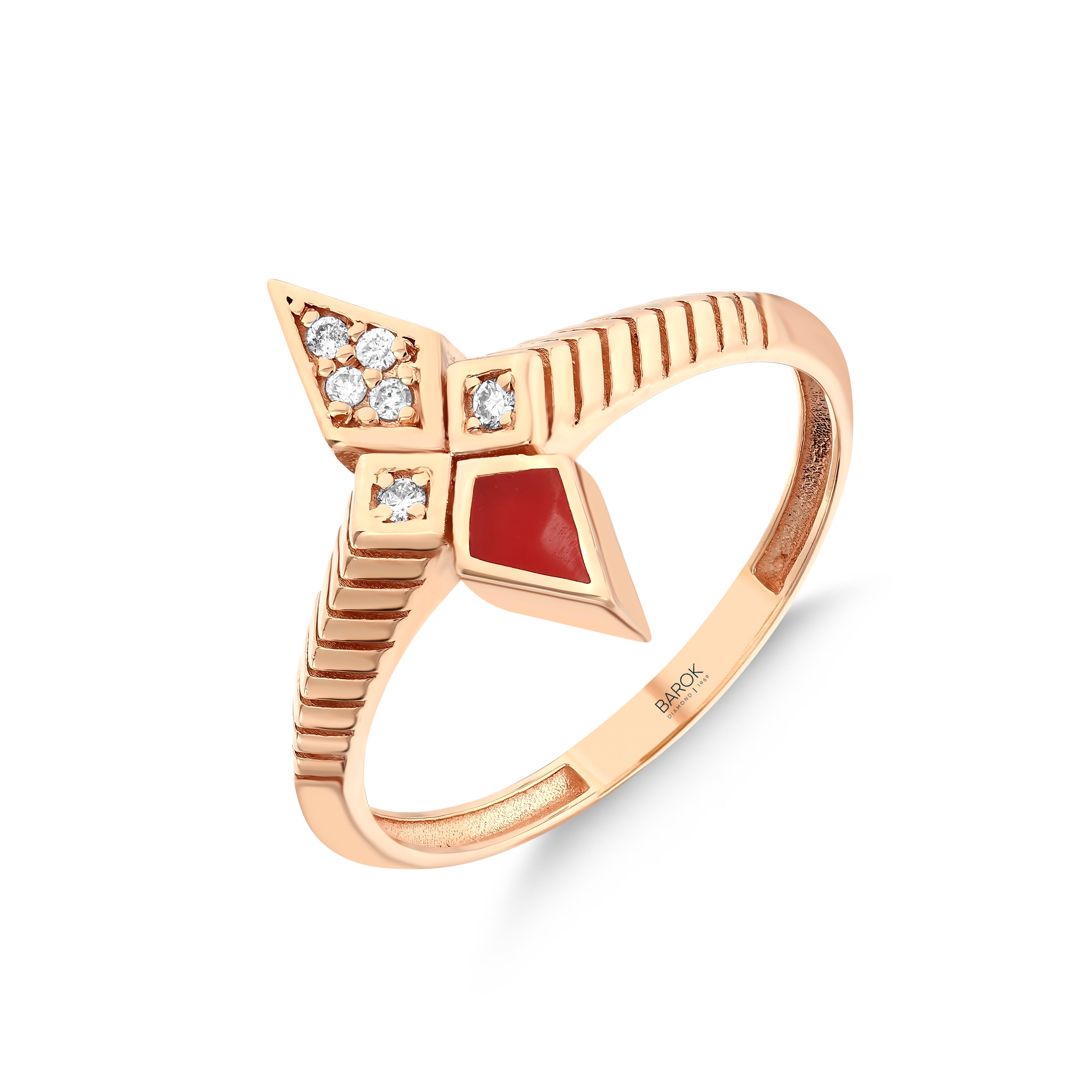 Pırlanta 0.05 Ct. Lexandra Rose Fantezi Yüzük 14K