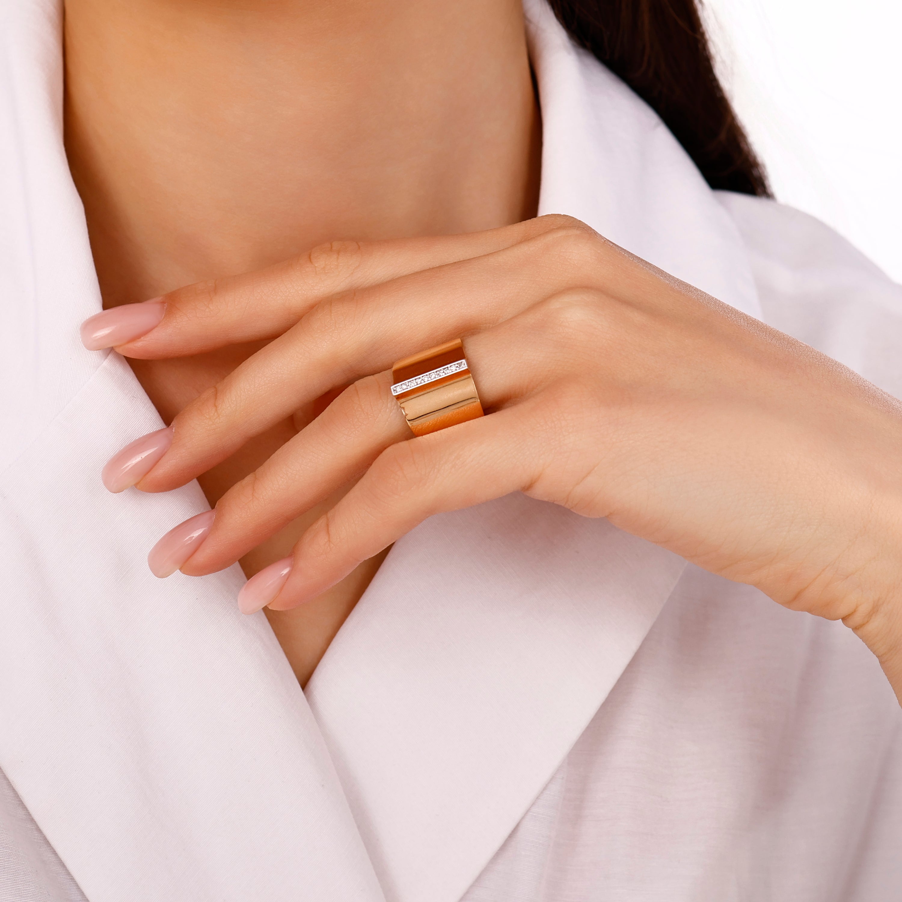 Pırlanta 0.09 Ct. Delphina Rose Fantezi Yüzük 14K