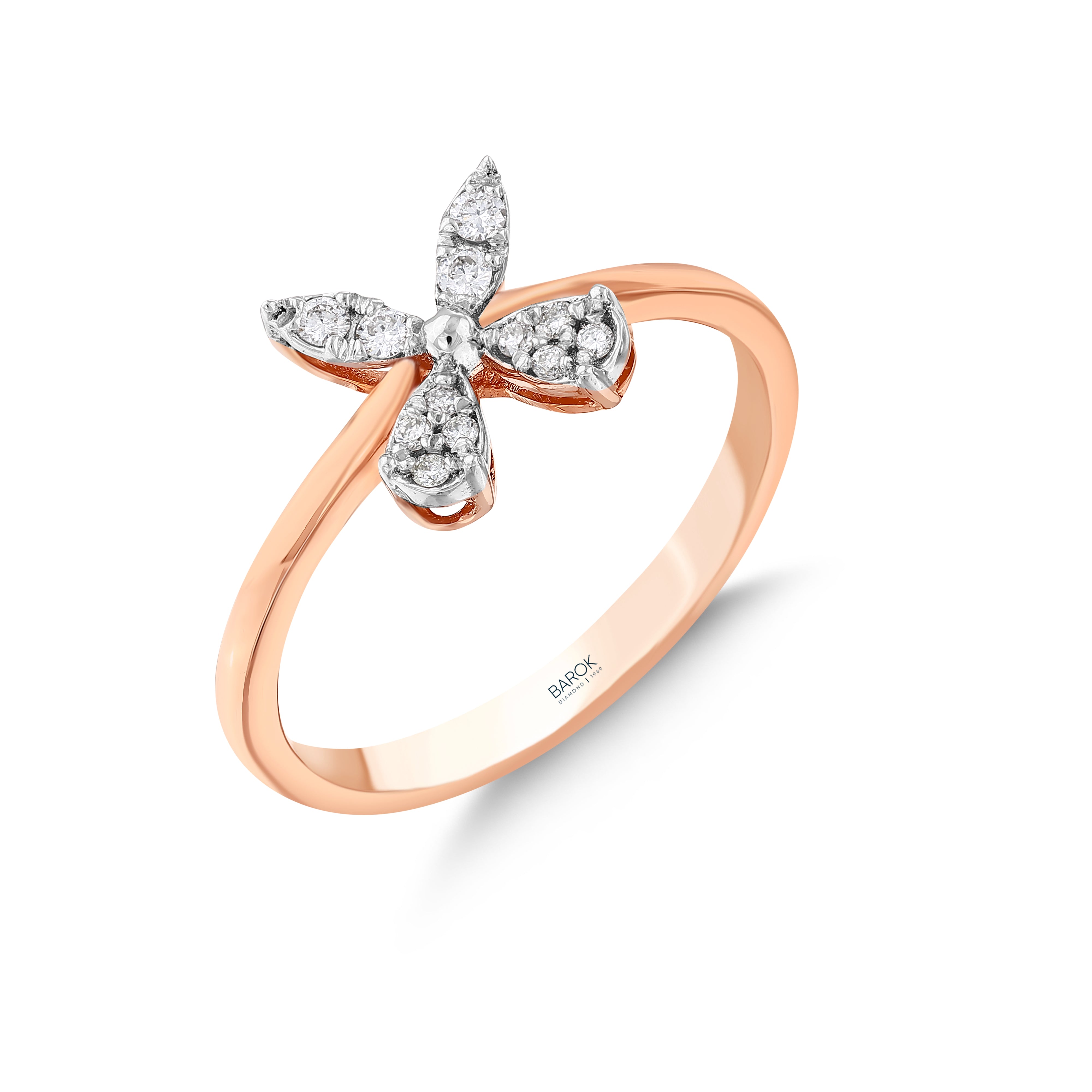Pırlanta 0.11 Ct. Aeana Rose Fantezi Yüzük 14K
