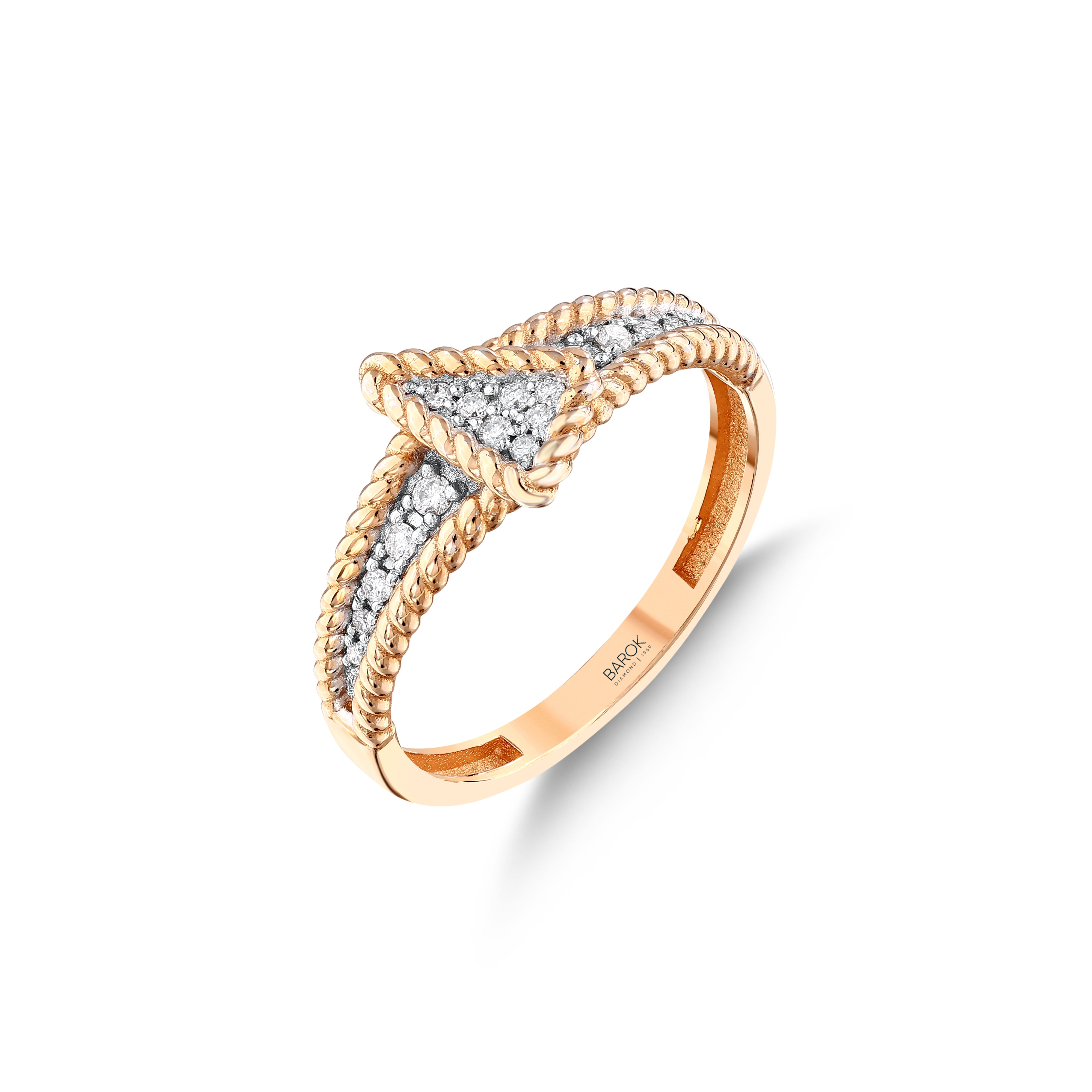 Pırlanta 0.11 Ct. Cantilena Rose Yüzük 14K