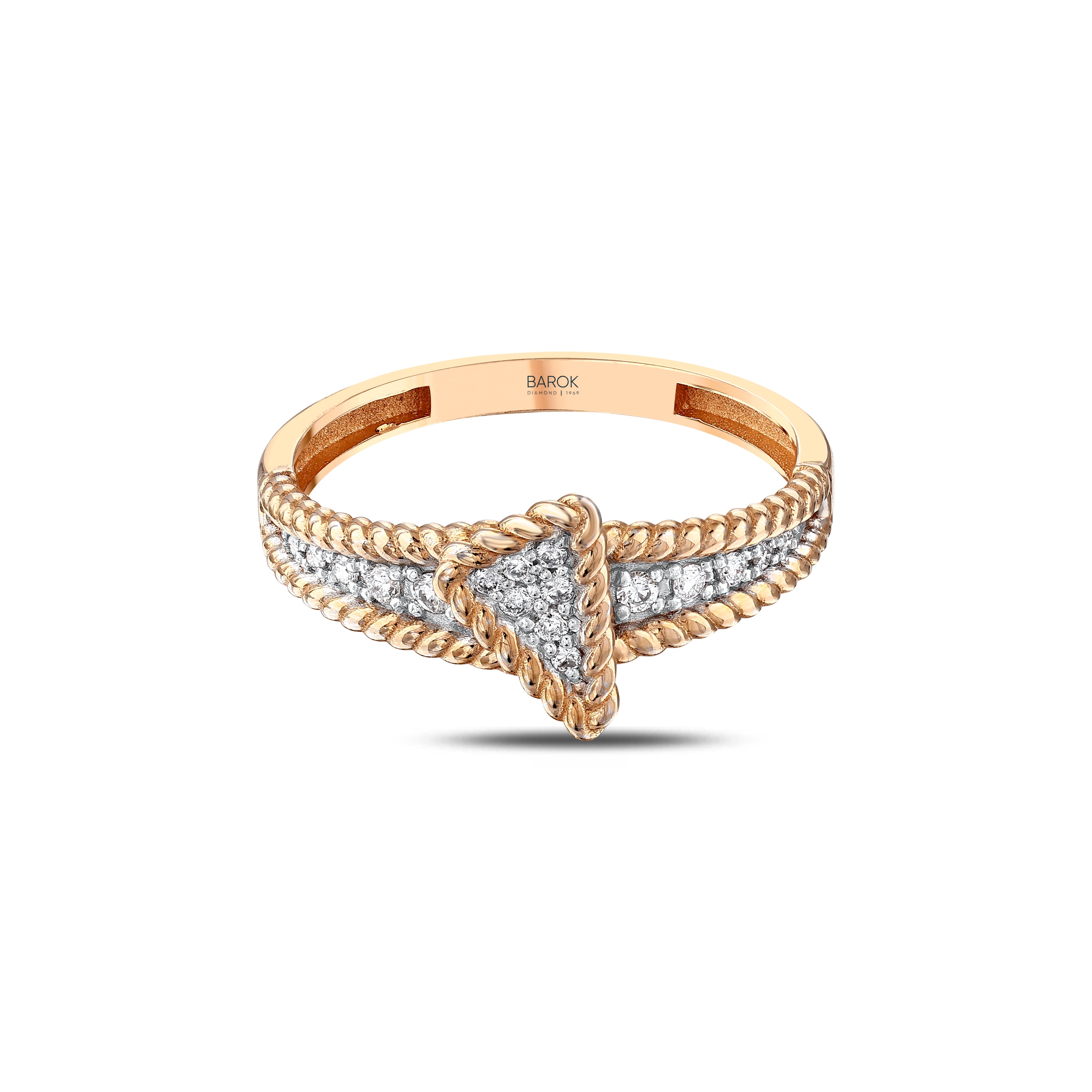 Pırlanta 0.11 Ct. Cantilena Rose Yüzük 14K