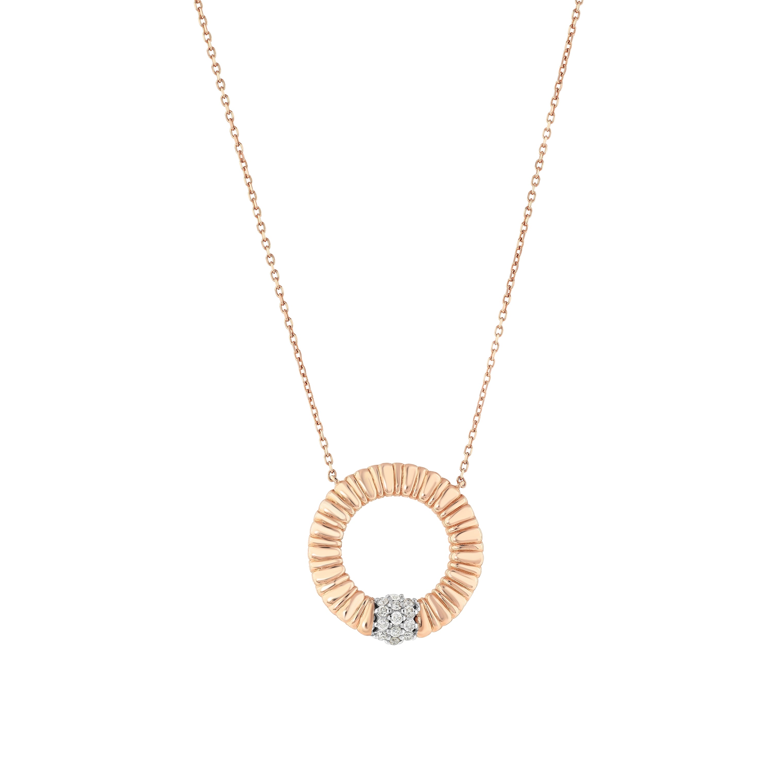 Pırlanta 0.17 Ct. Glaciela Rose Kolye 14K