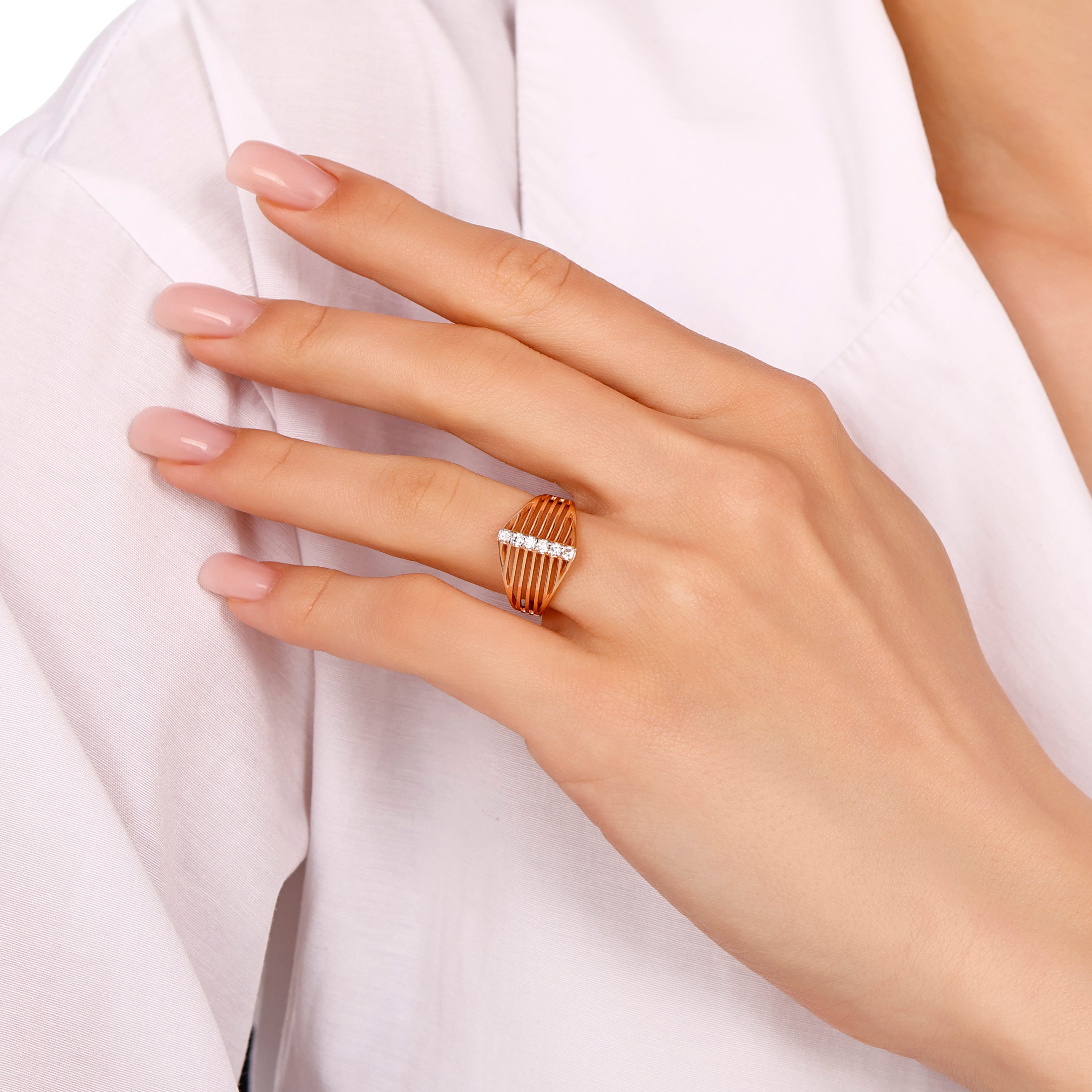 Pırlanta 0.19 Ct. Adyta Rose Fantezi Yüzük 14K