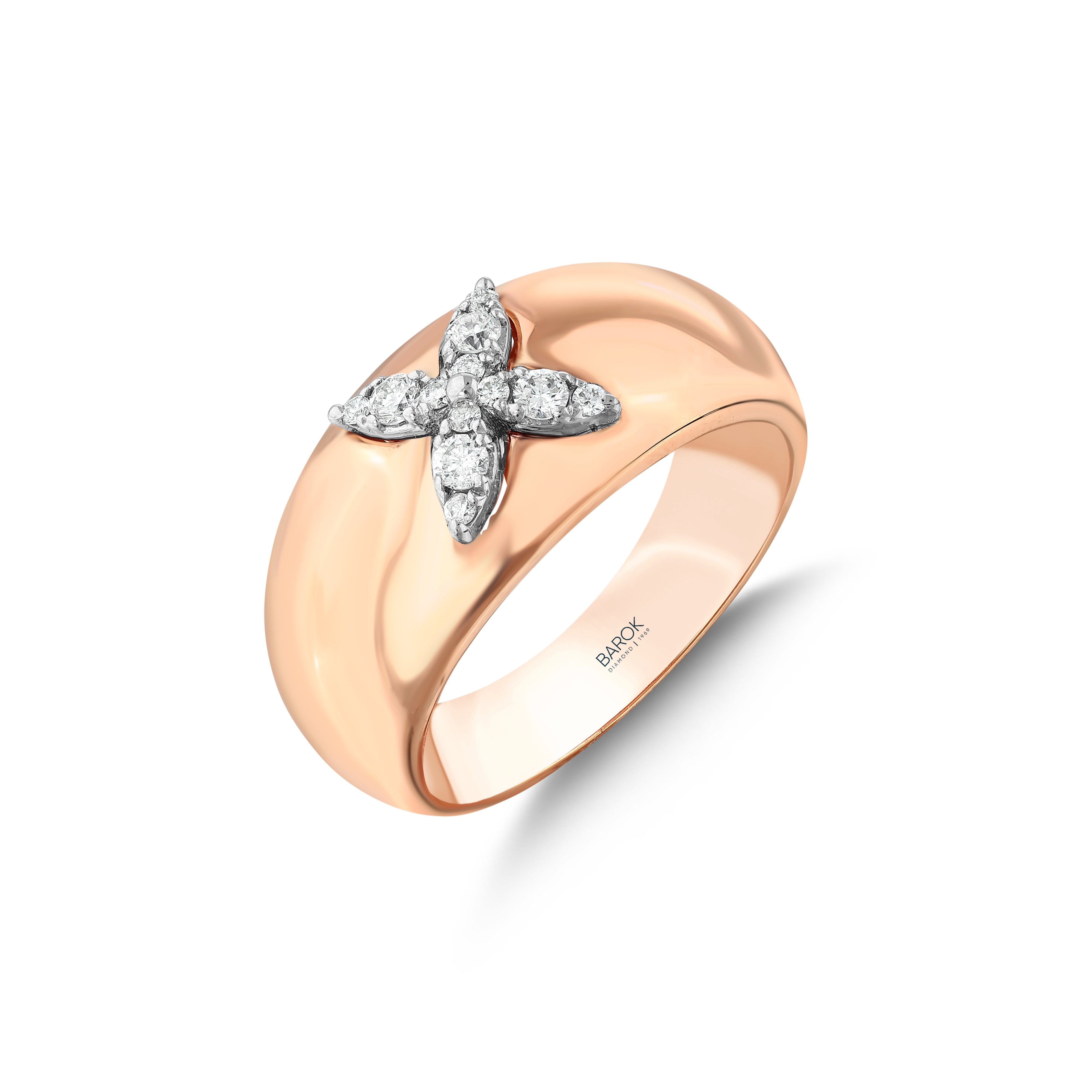 Pırlanta 0.19 Ct. Fantezi Rose Yüzük 18K