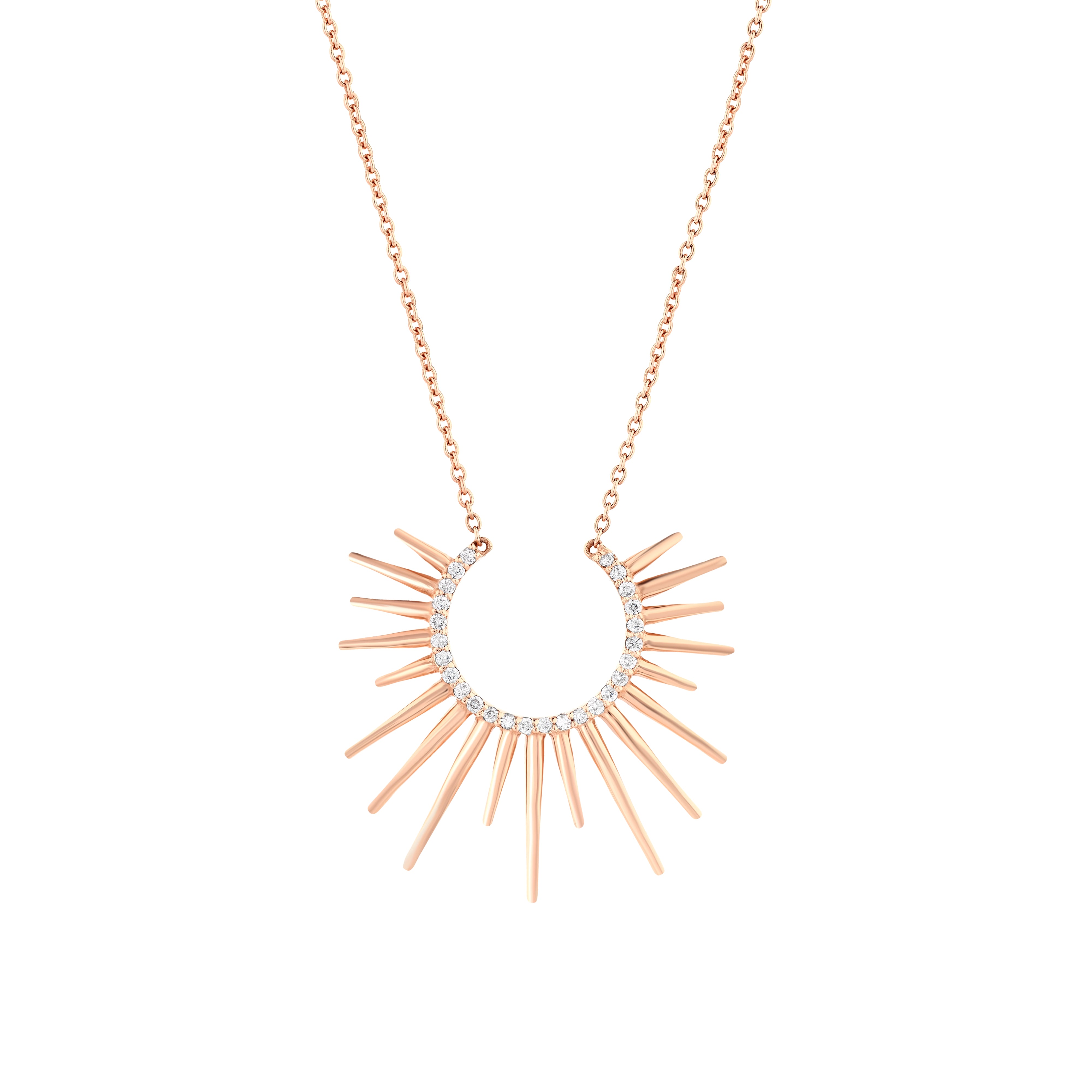 Pırlanta 0.21 Ct. Fantezi Rose Kolye 14K